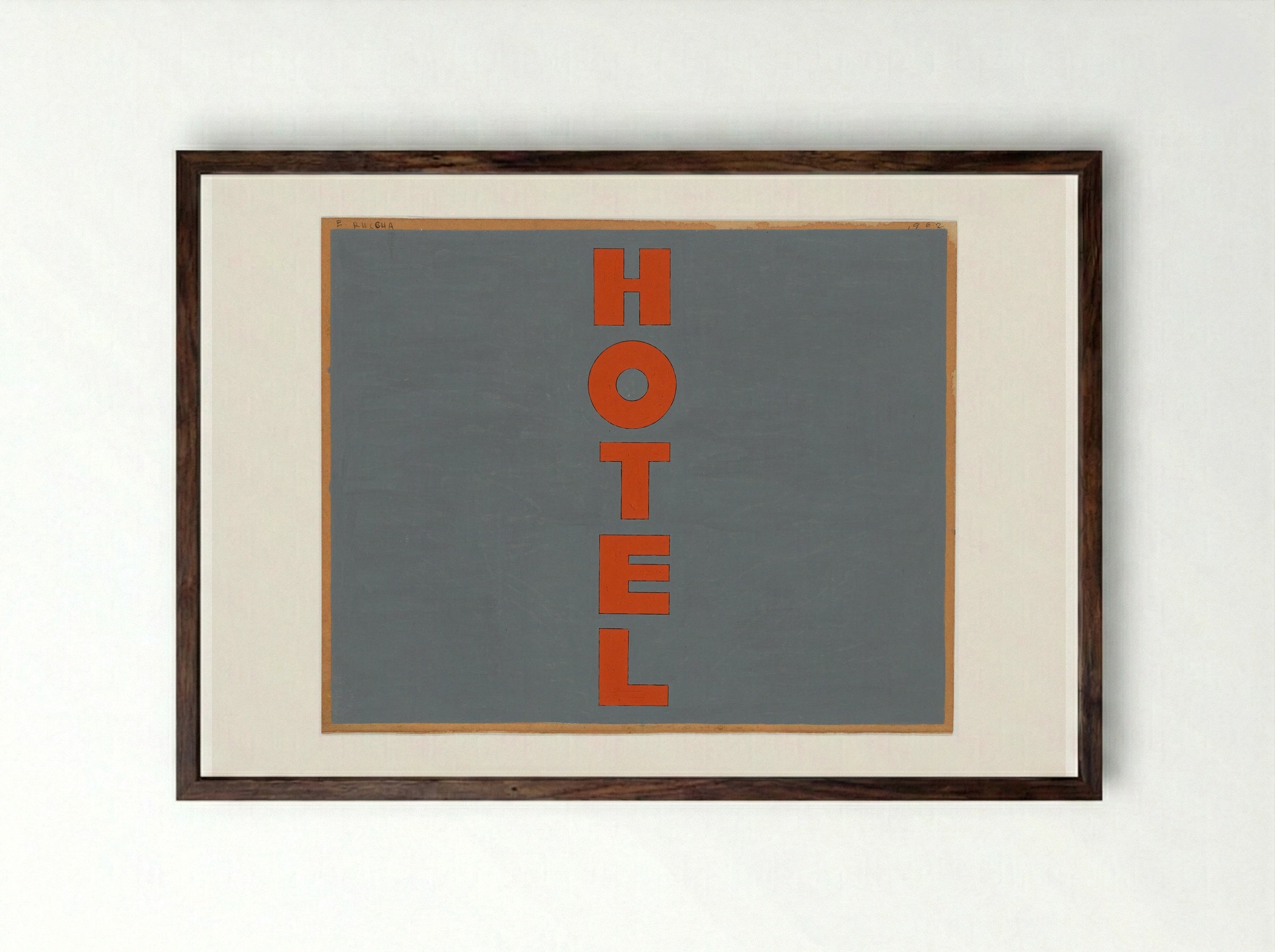 Hotel - Edward Ruscha - Framed Print Dark Wood