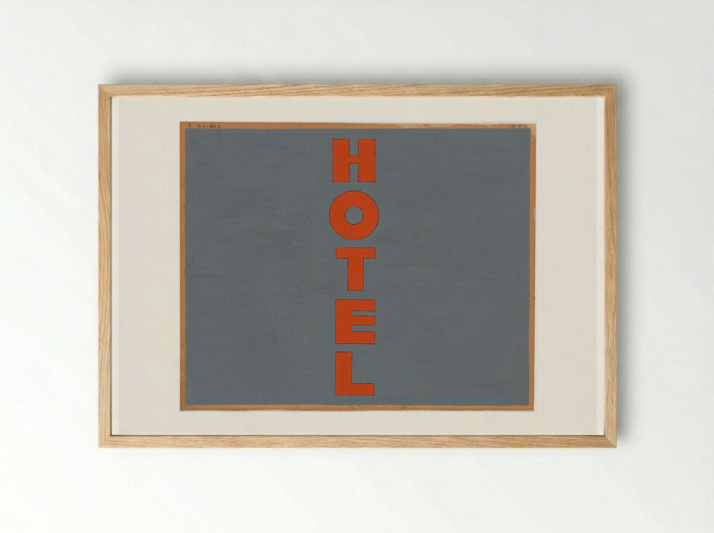 Hotel - Edward Ruscha - Framed Print Wood