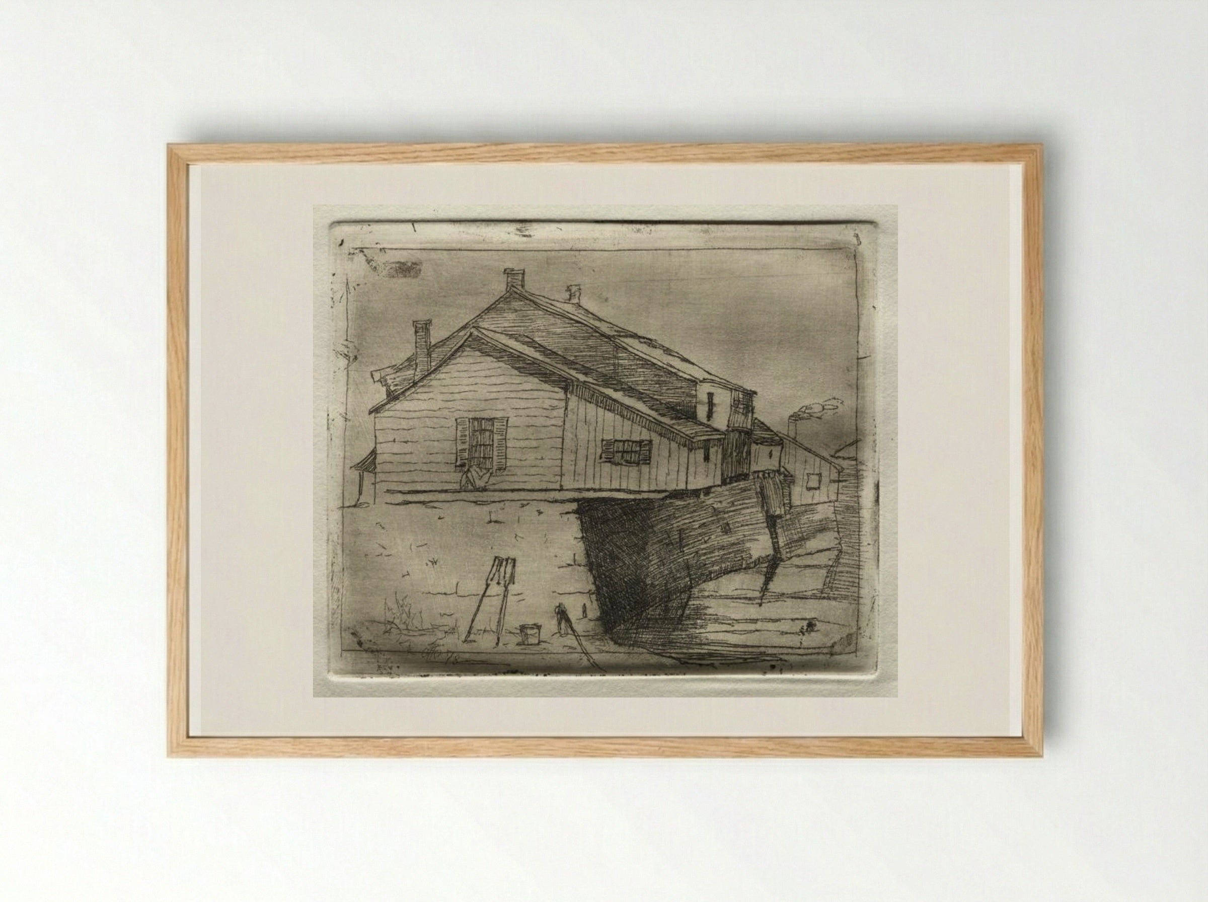 House Over Water - Otto H. Bacher - Framed Print Wood