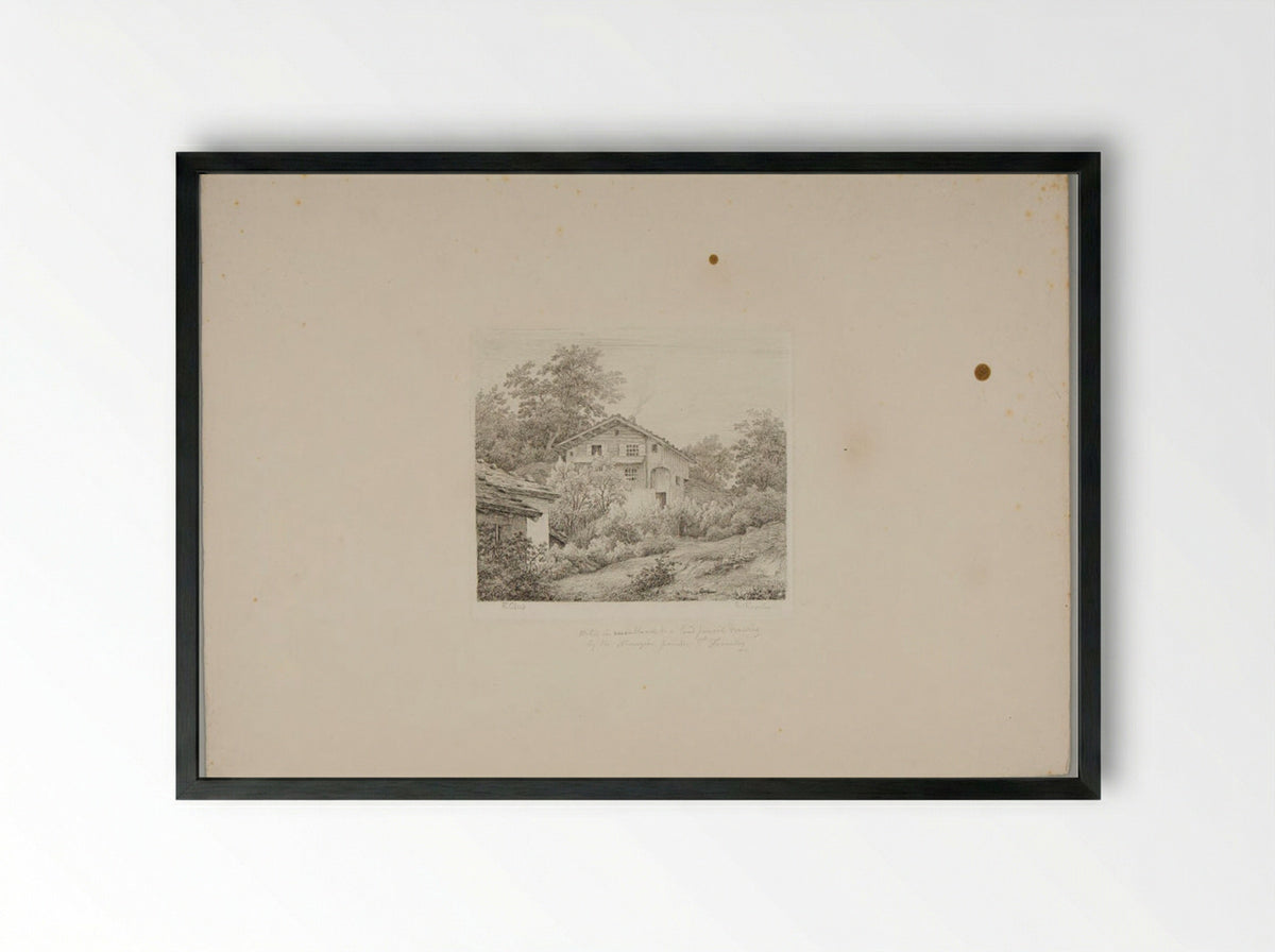 House Surrounded by Trees - Thomas Fearnley - Framed Print Black