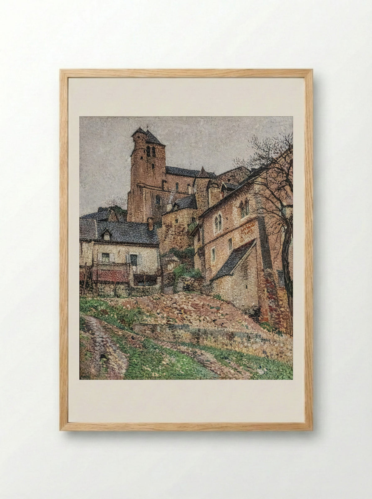 House and Garden at Saint-Cirq-Lapopie - Henri Martin - Framed Print Wood