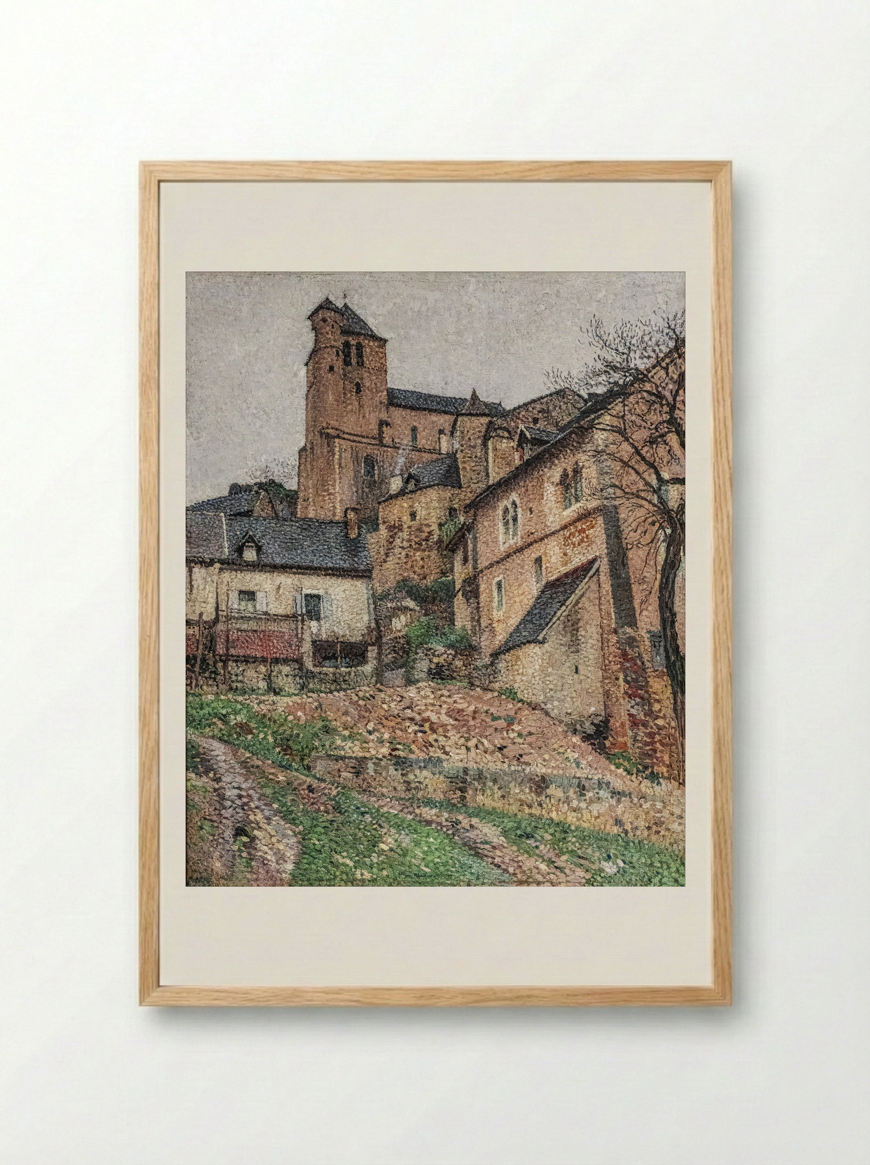 House and Garden at Saint-Cirq-Lapopie - Henri Martin - Framed Print Wood