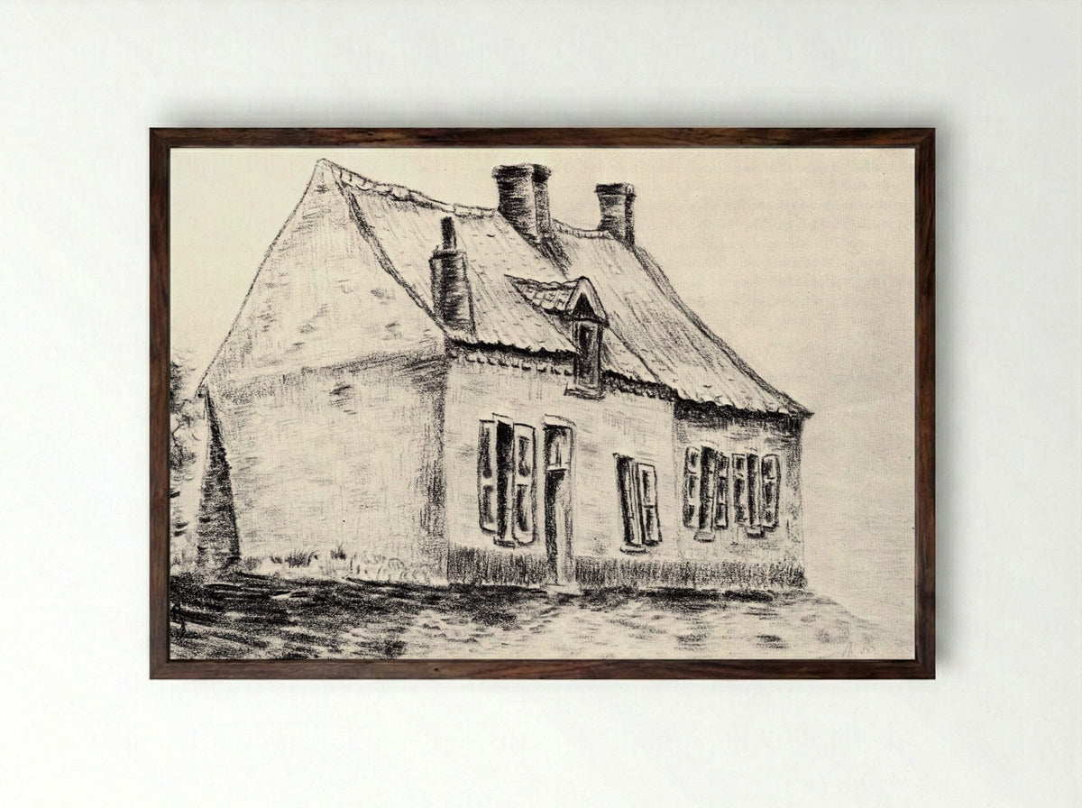 House at Magros - Vincent van Gogh - Framed Print Dark Wood