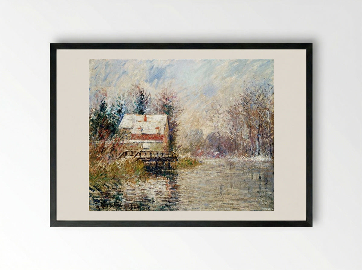 House by the Water - Gustave Loiseau - Framed Print Black