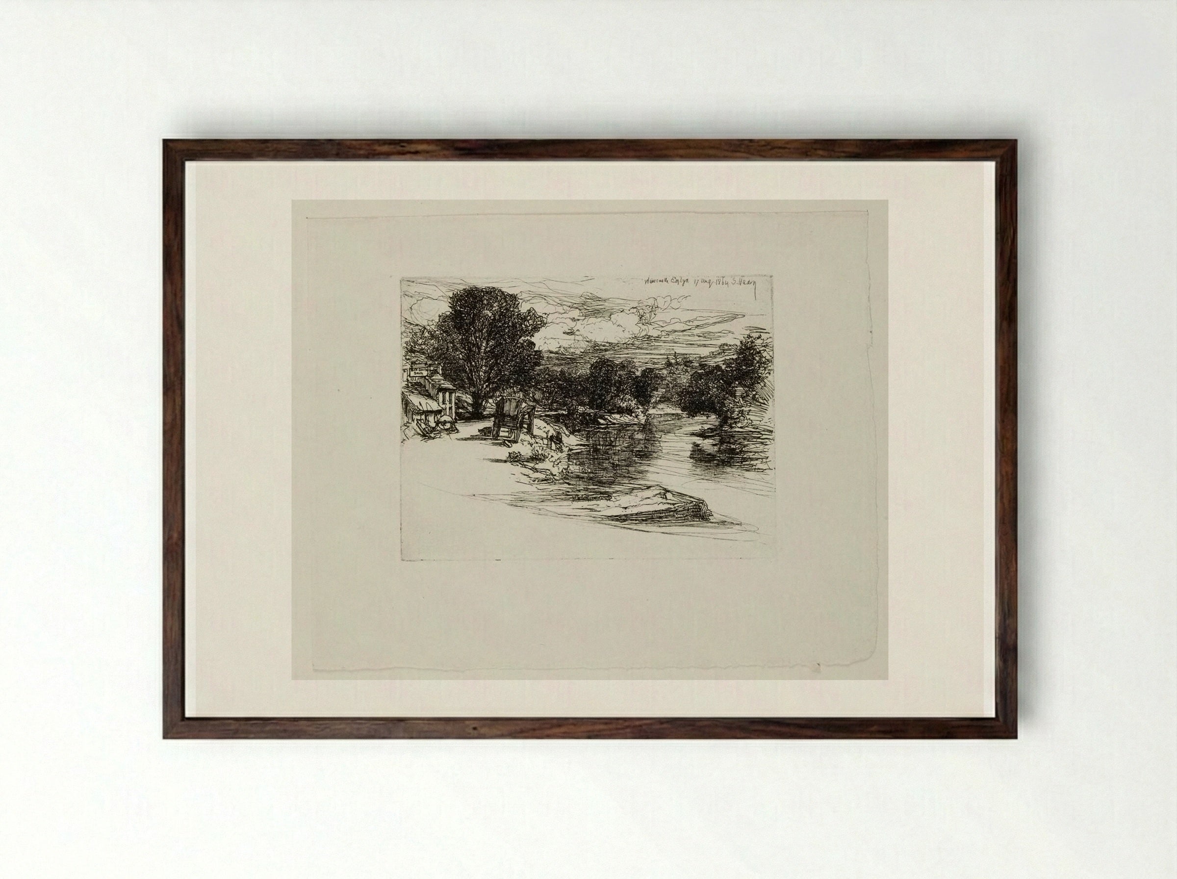 House of Benjamin Davis, Smith - Francis Seymour Haden - Framed Print Dark Wood