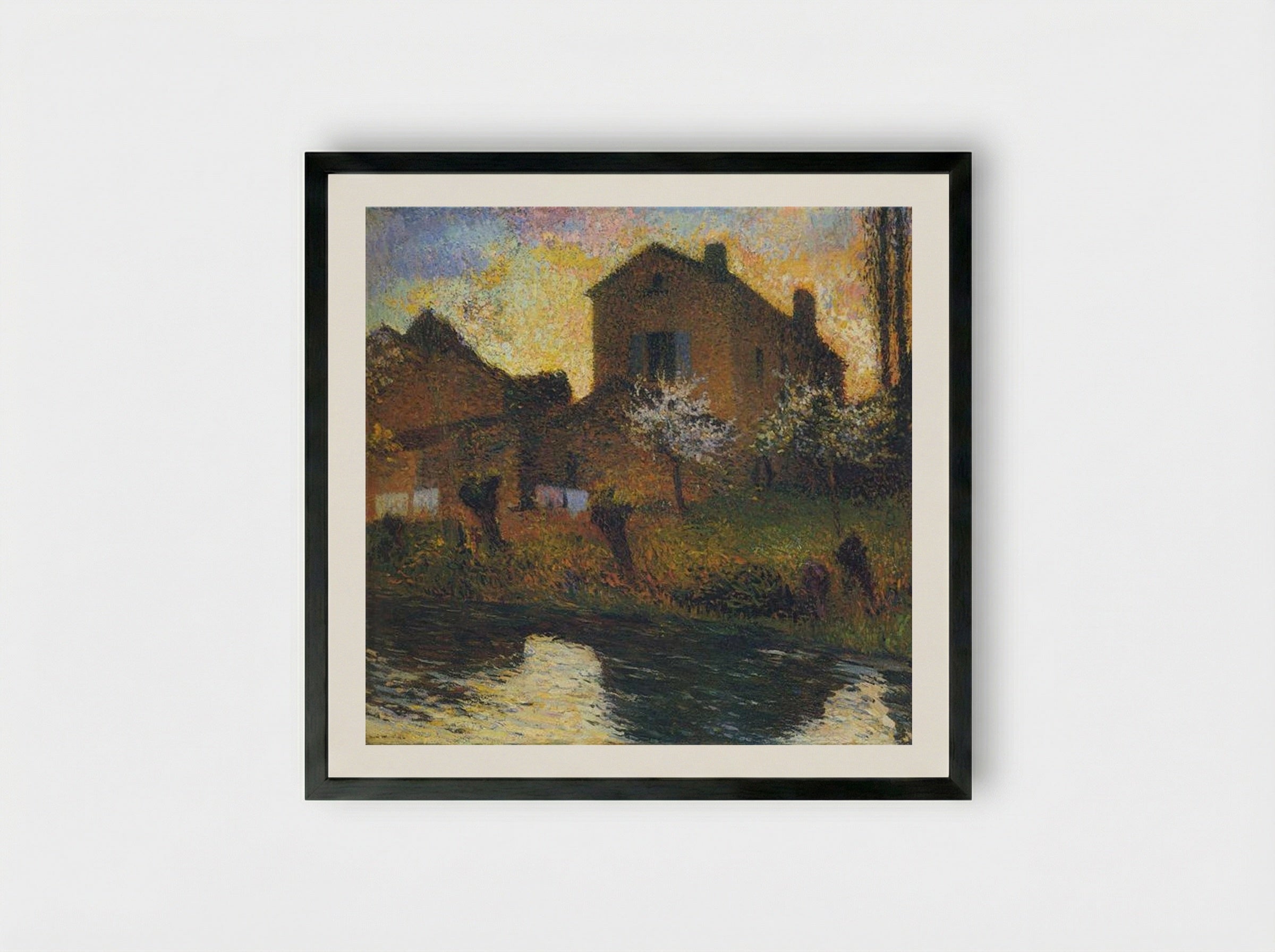 House of Marie Louise in Labastide - Henri Martin - Framed Print Black