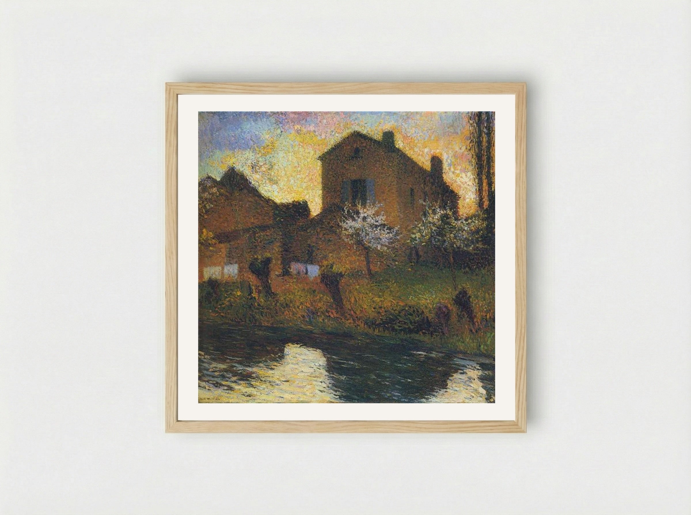 House of Marie Louise in Labastide - Henri Martin - Framed Print Wood