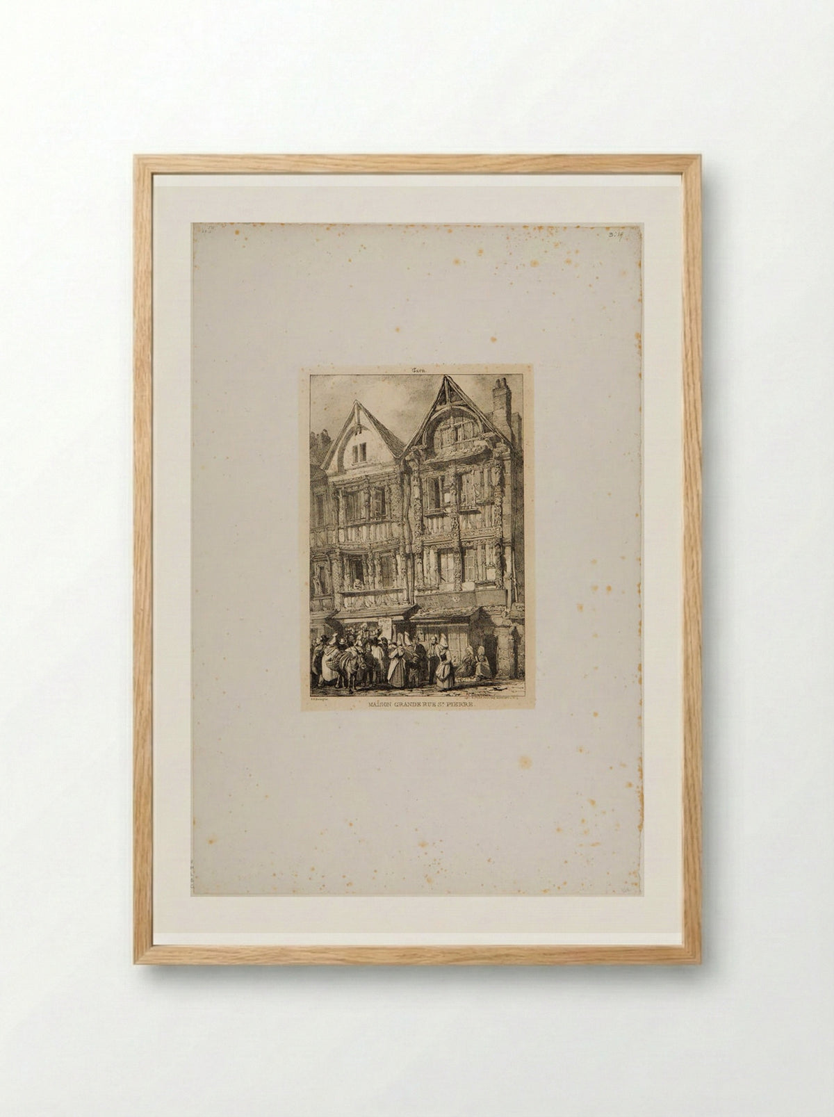 House on the Great Rue Saint Pierre in Caen - Richard Parkes Bonington - Framed Print Wood