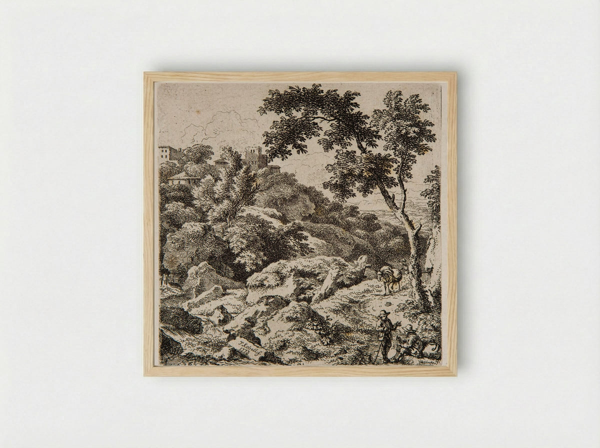 House on the Hill - Ferdinand Kobell - Framed Print Wood