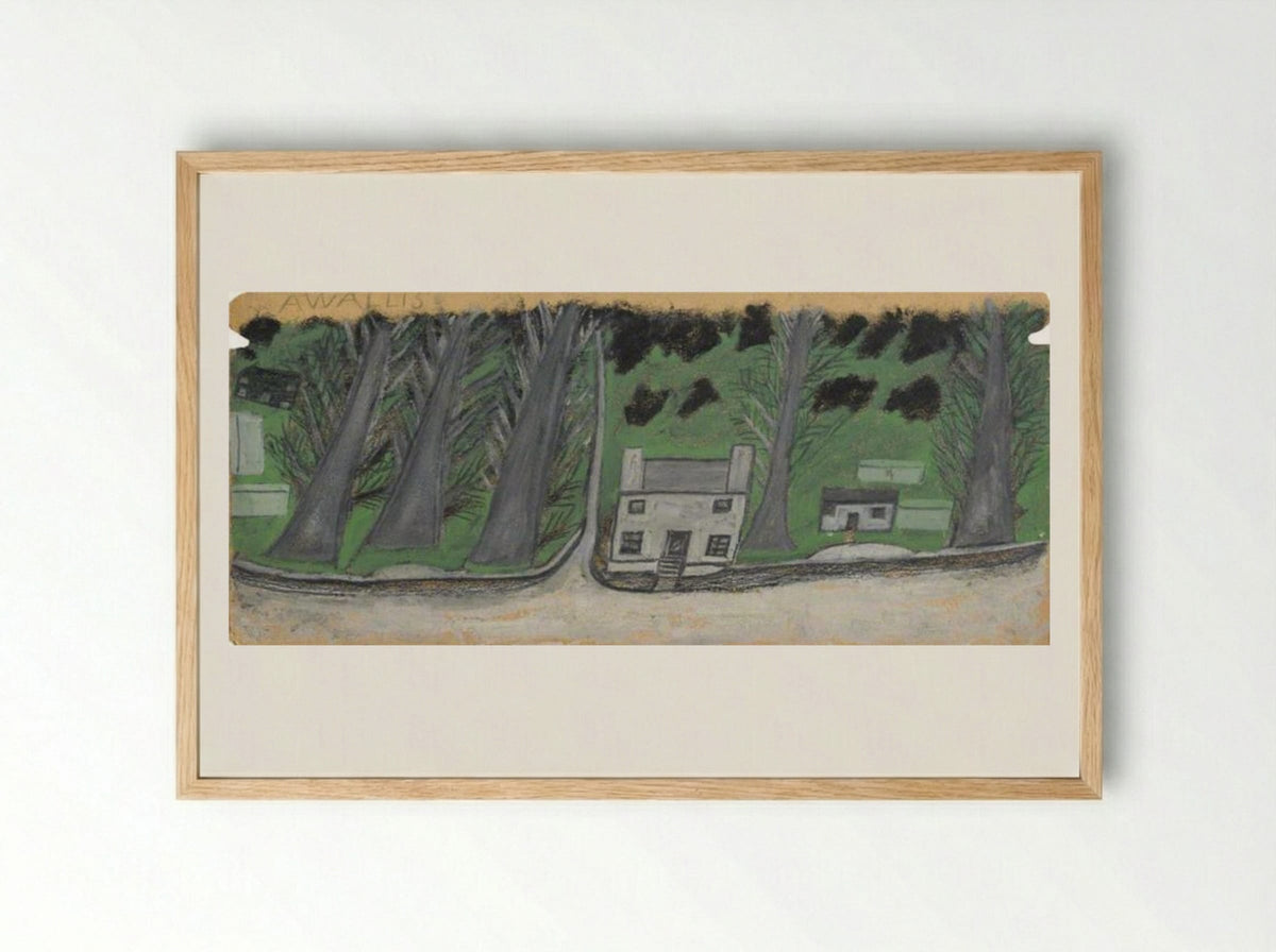 House with Trees - Alfred Wallis - Framed Print Wood