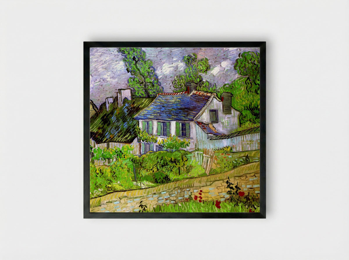 Houses in Auvers - Vincent van Gogh - Framed Print Black