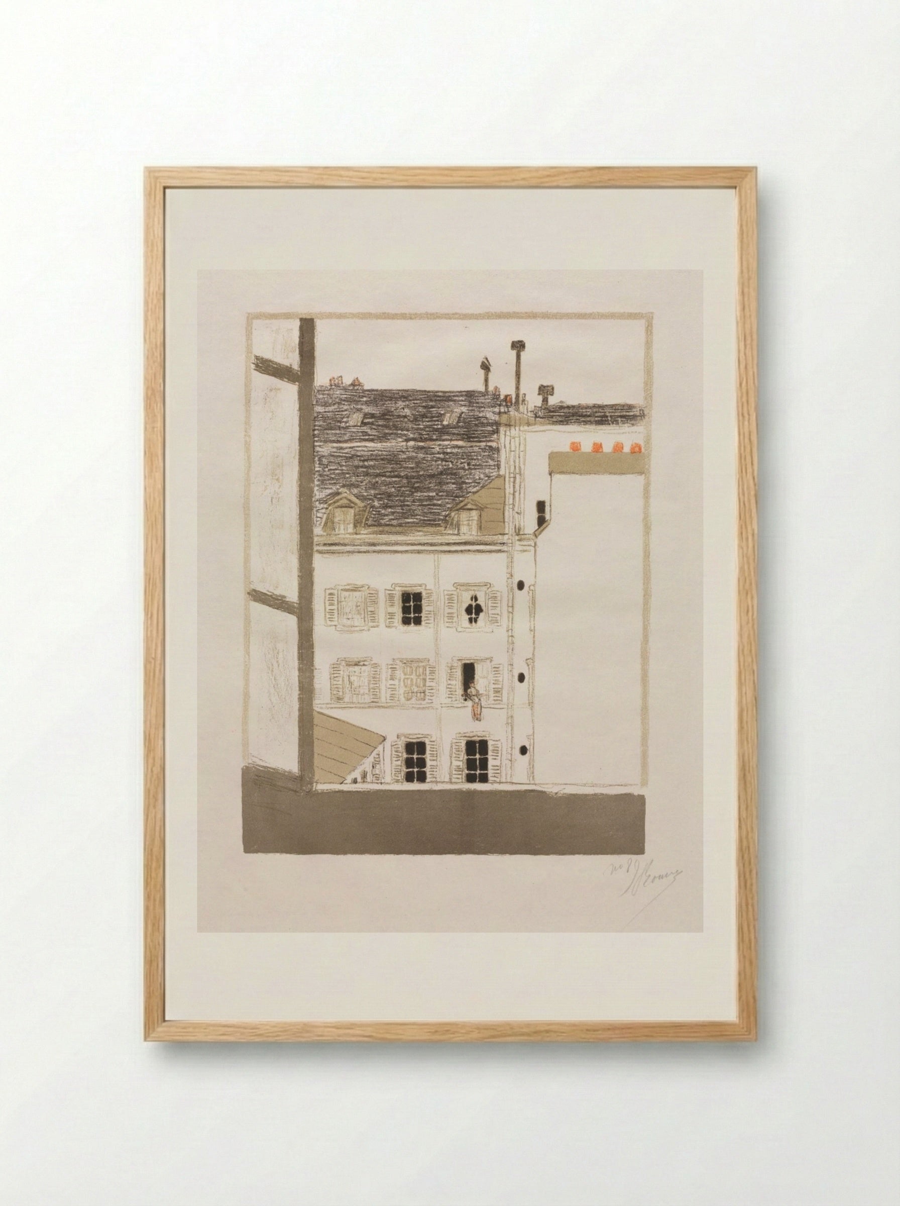 Houses in the Courtyard - Pierre Bonnard - Framed Print Wood