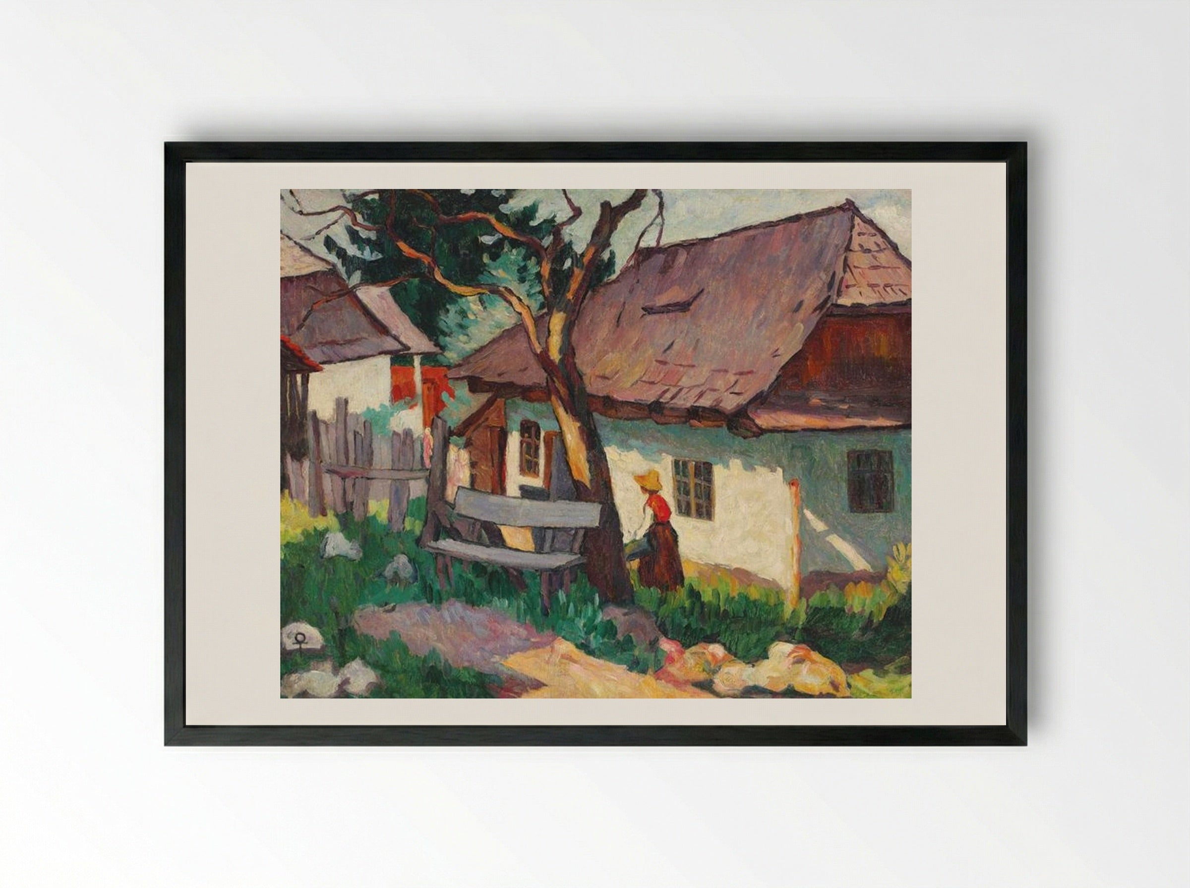 Houses in the Evening (Sun Effect) - Ion Theodorescu-Sion - Framed Print Black