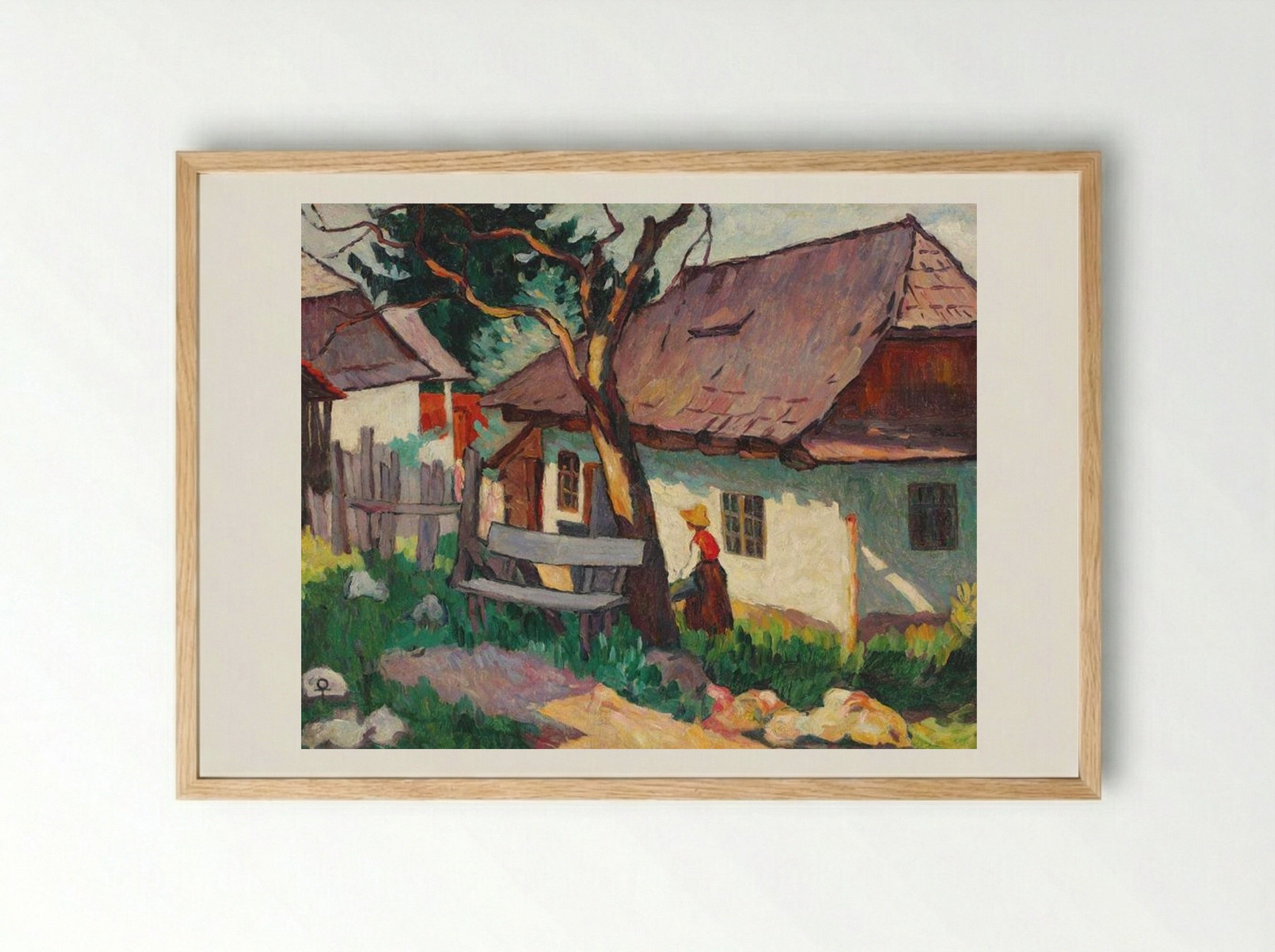 Houses in the Evening (Sun Effect) - Ion Theodorescu-Sion - Framed Print Wood