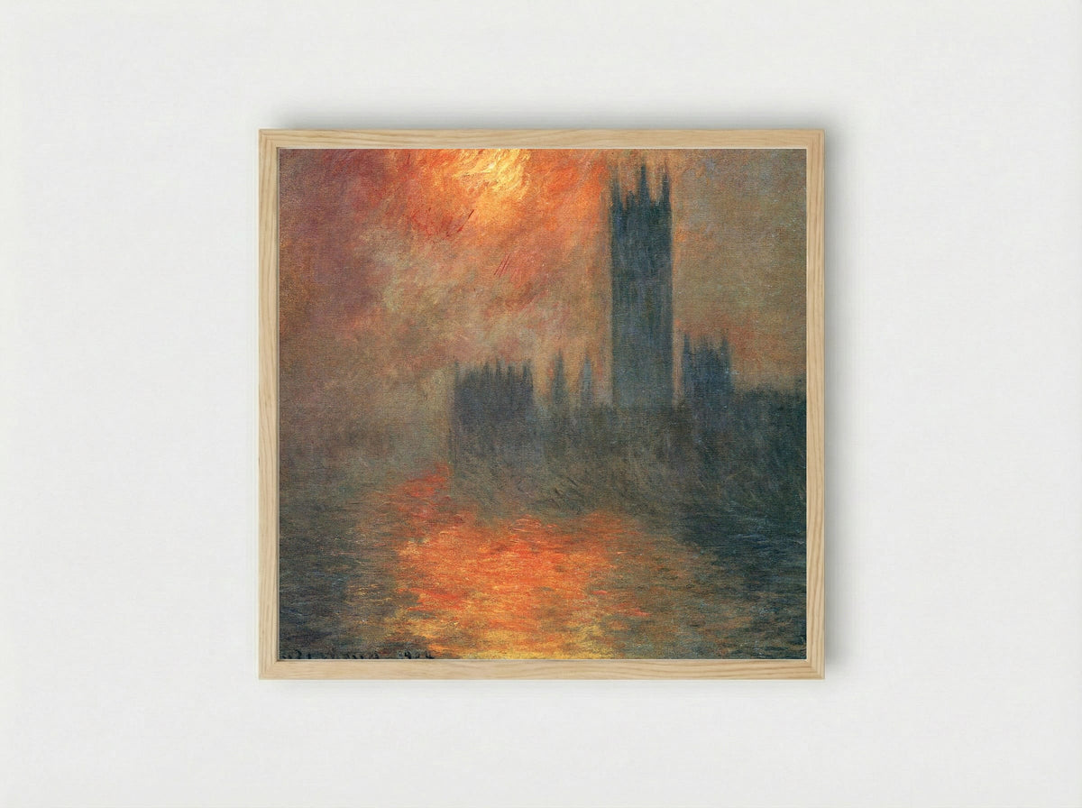 Houses of Parliament, Sunset - Claude Monet - Framed Print Wood