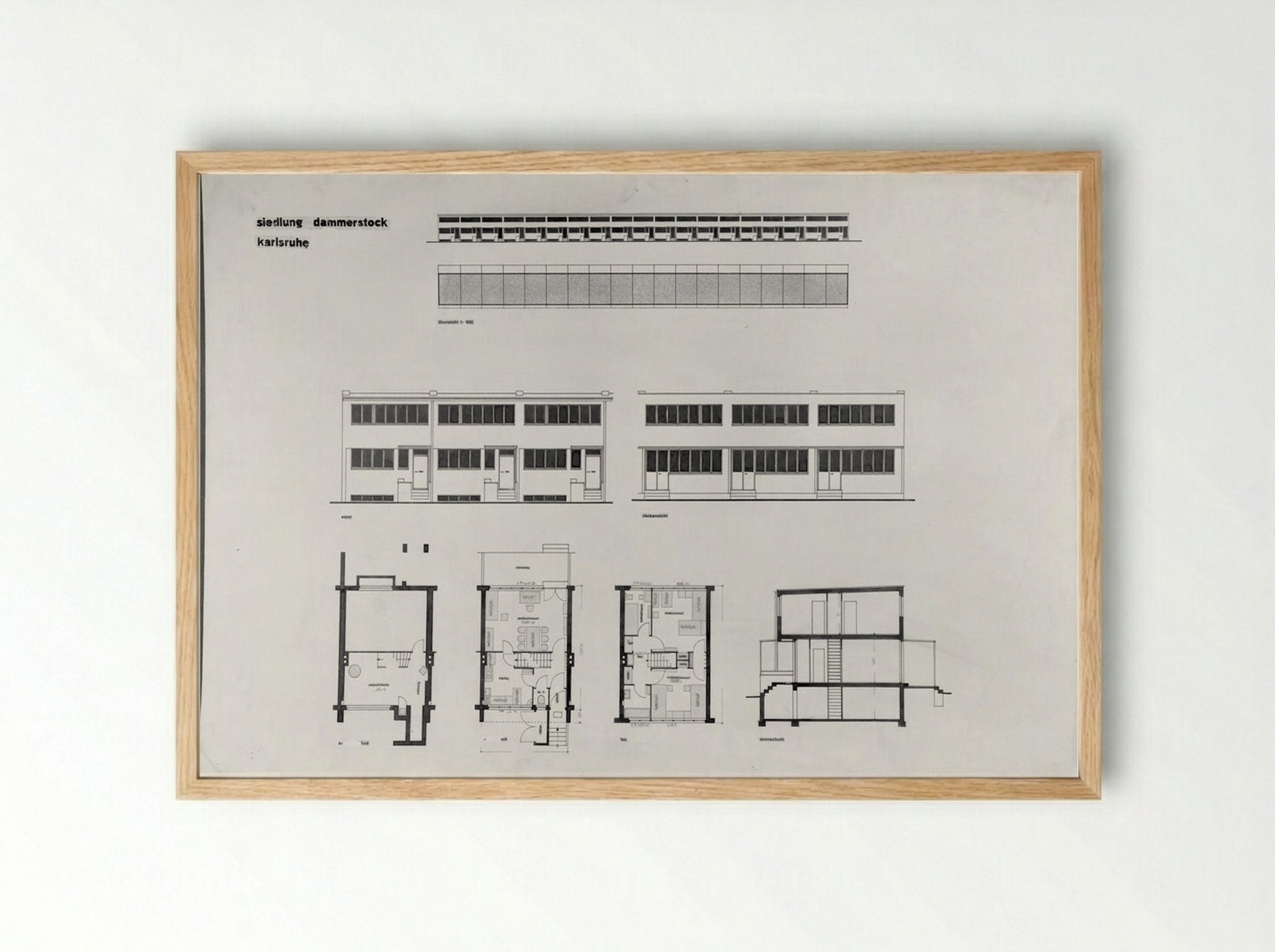 Housing Development, Karlsruhe-Dammerstock - Walter Gropius - Framed Print Wood
