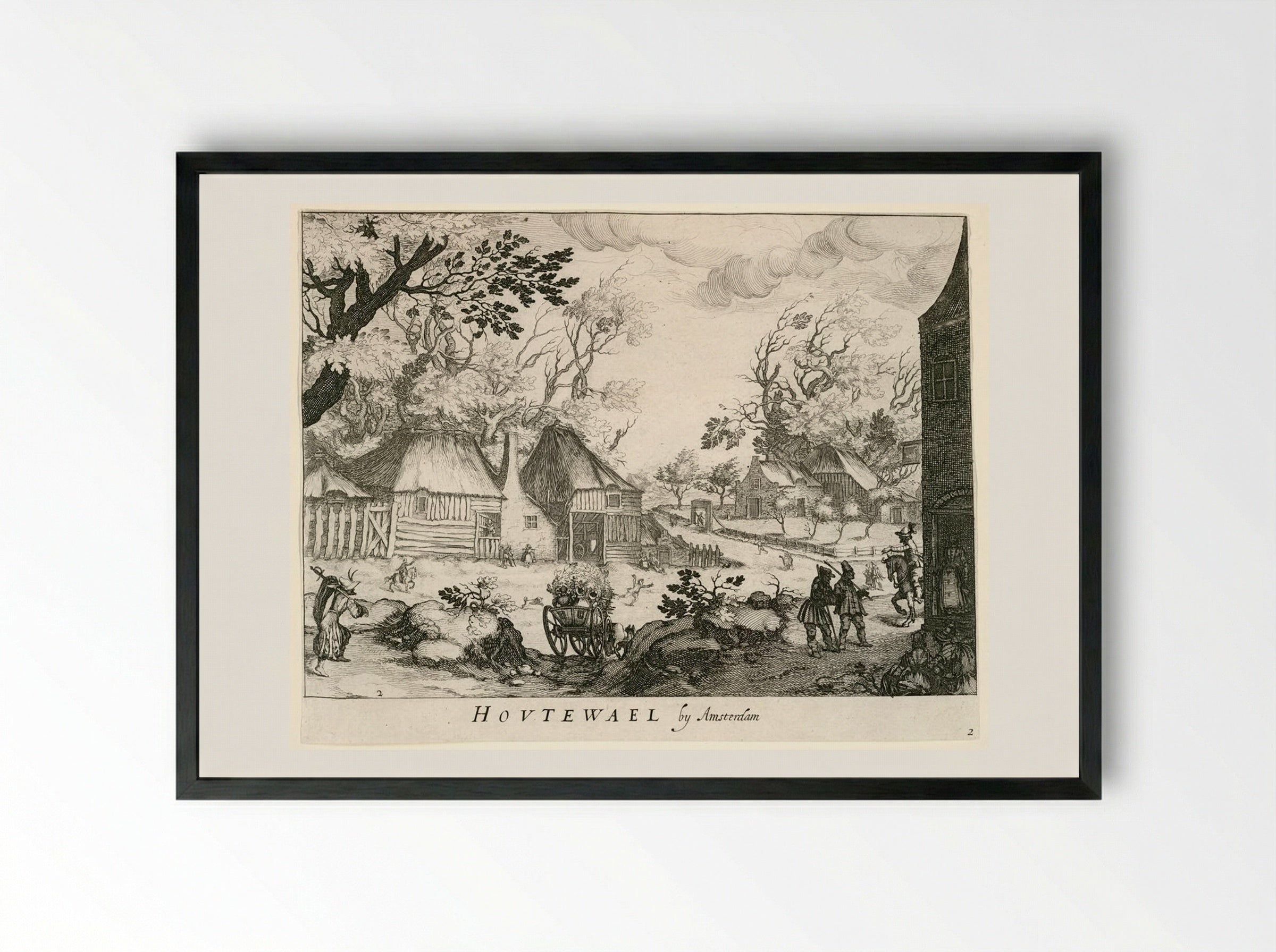 Houtewael by Amsterdam - Simon Frisius - Framed Print Black