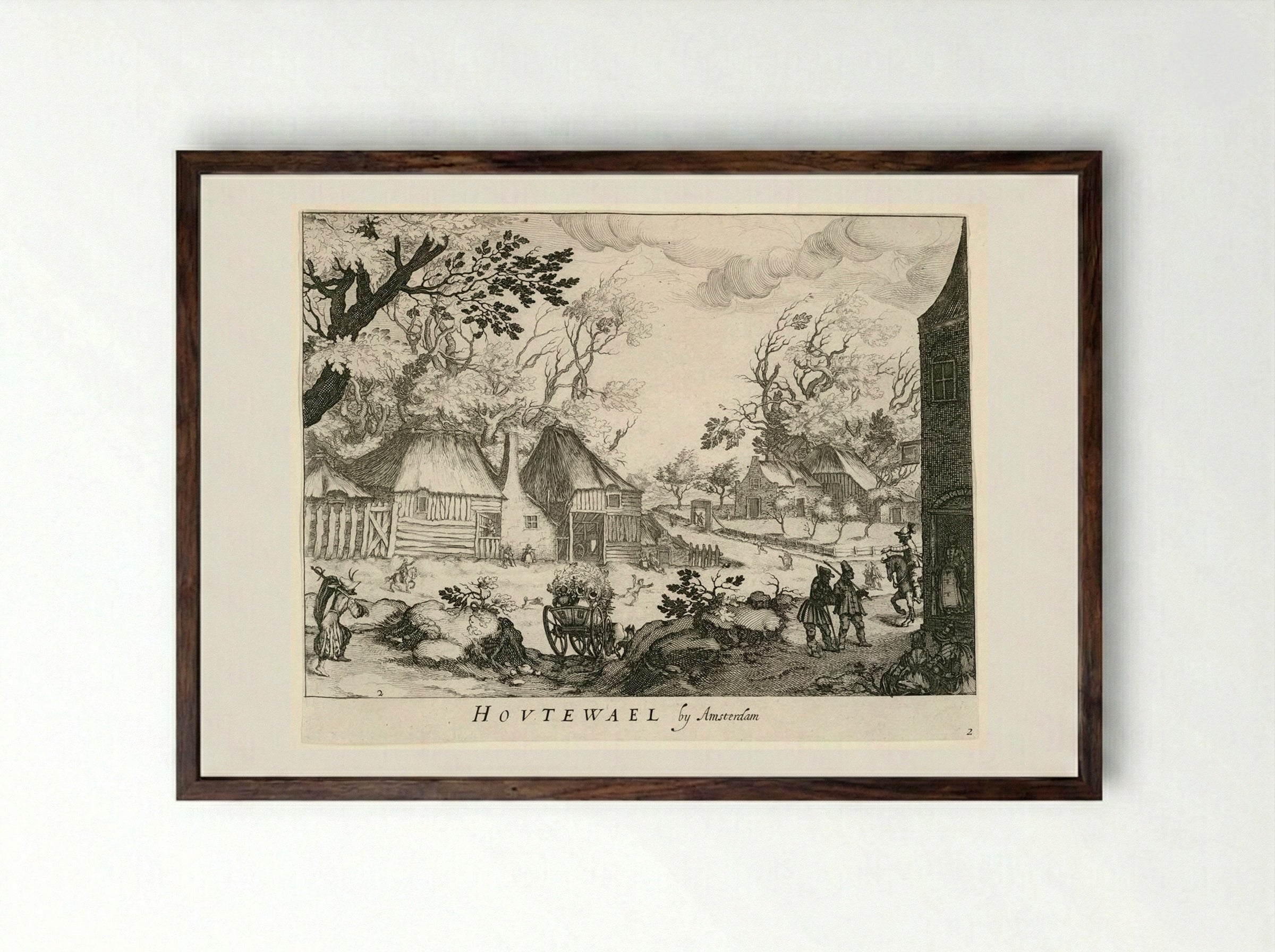 Houtewael by Amsterdam - Simon Frisius - Framed Print Dark Wood