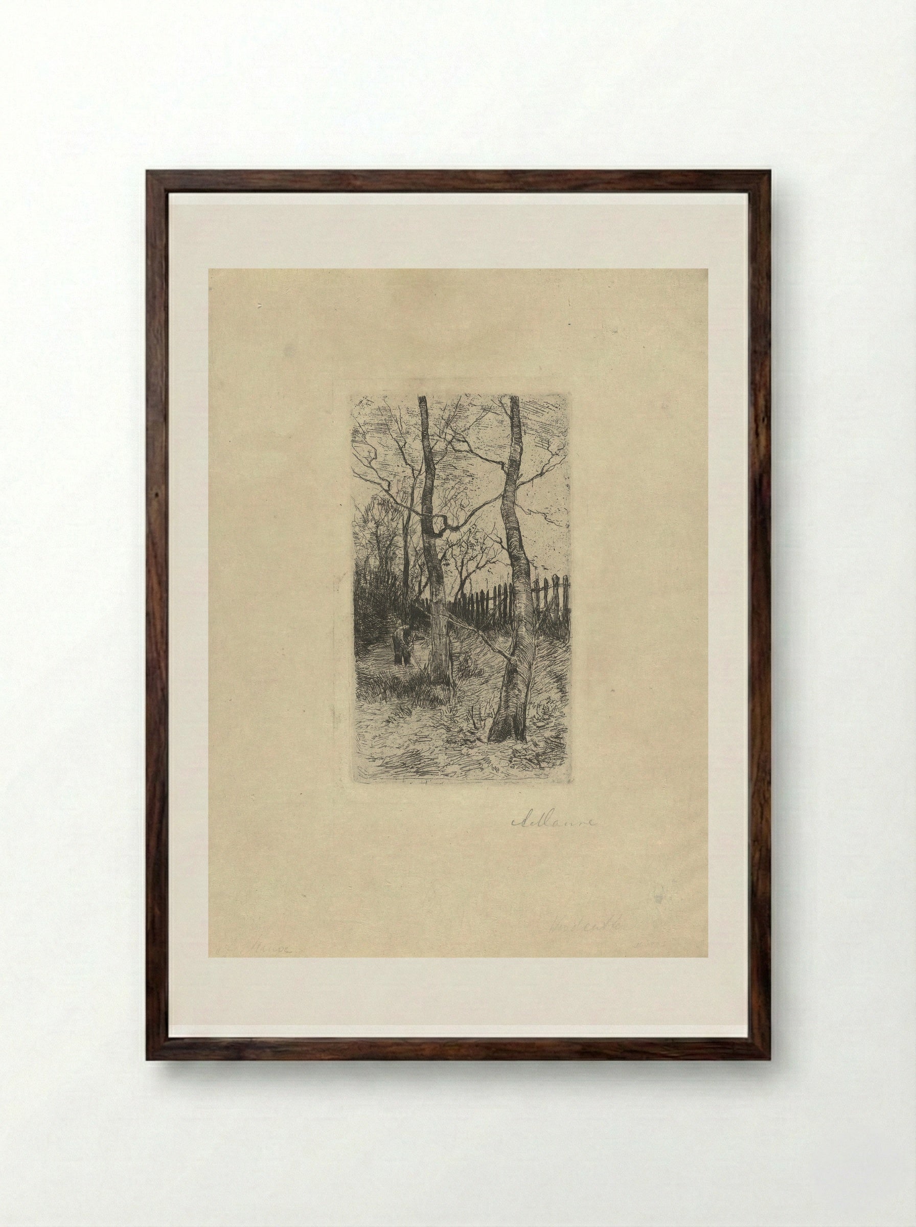 Houthakker (Woodcutter) - Anton Mauve - Framed Print Dark Wood