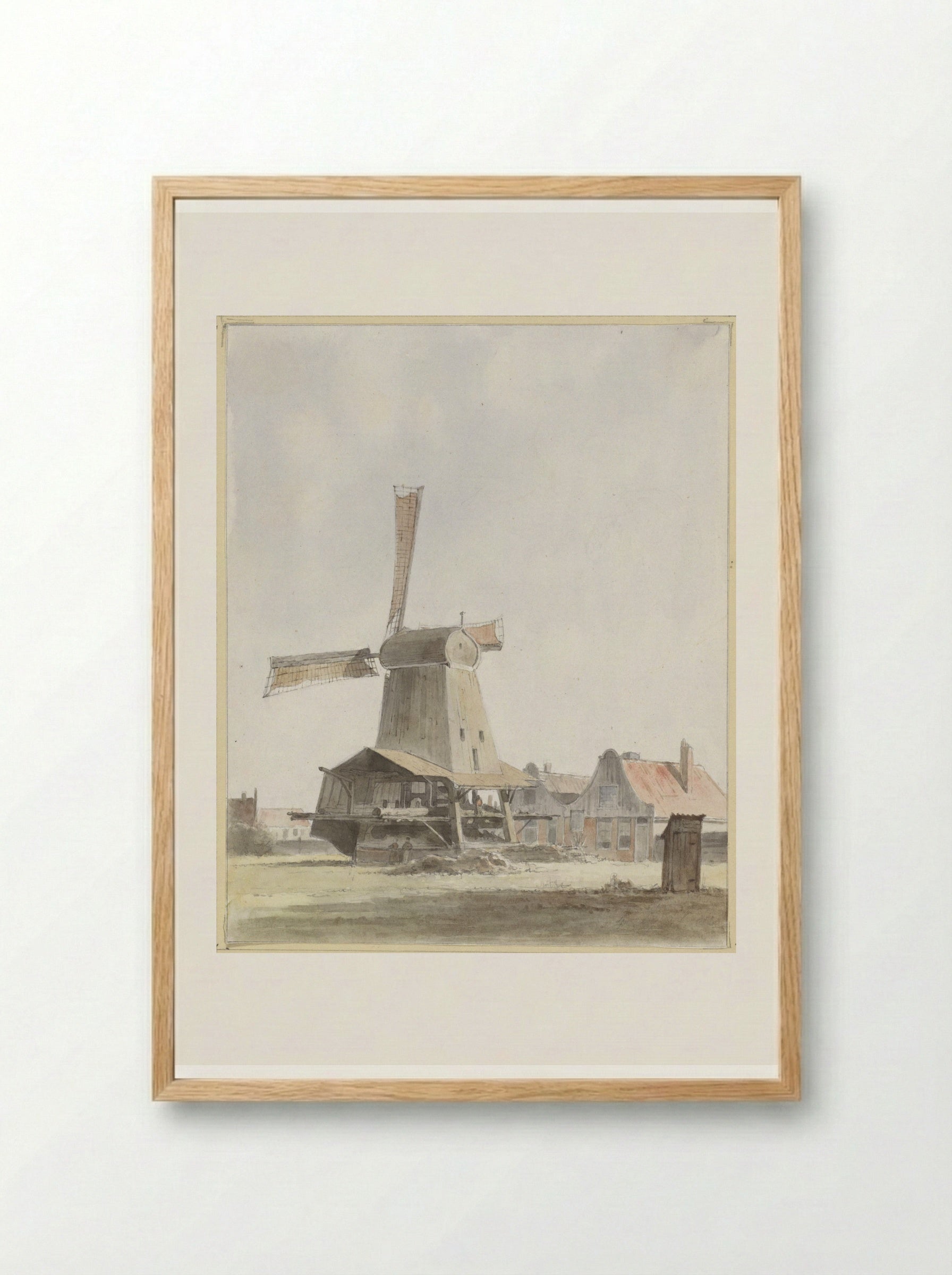 Houtzaagmolen - Hendrik Abraham Klinkhamer - Framed Print Wood