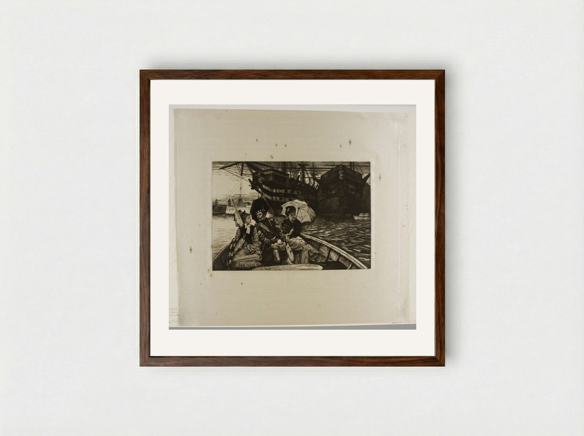 How Happy I Could Be with Either - James Tissot - Framed Print Dark Wood
