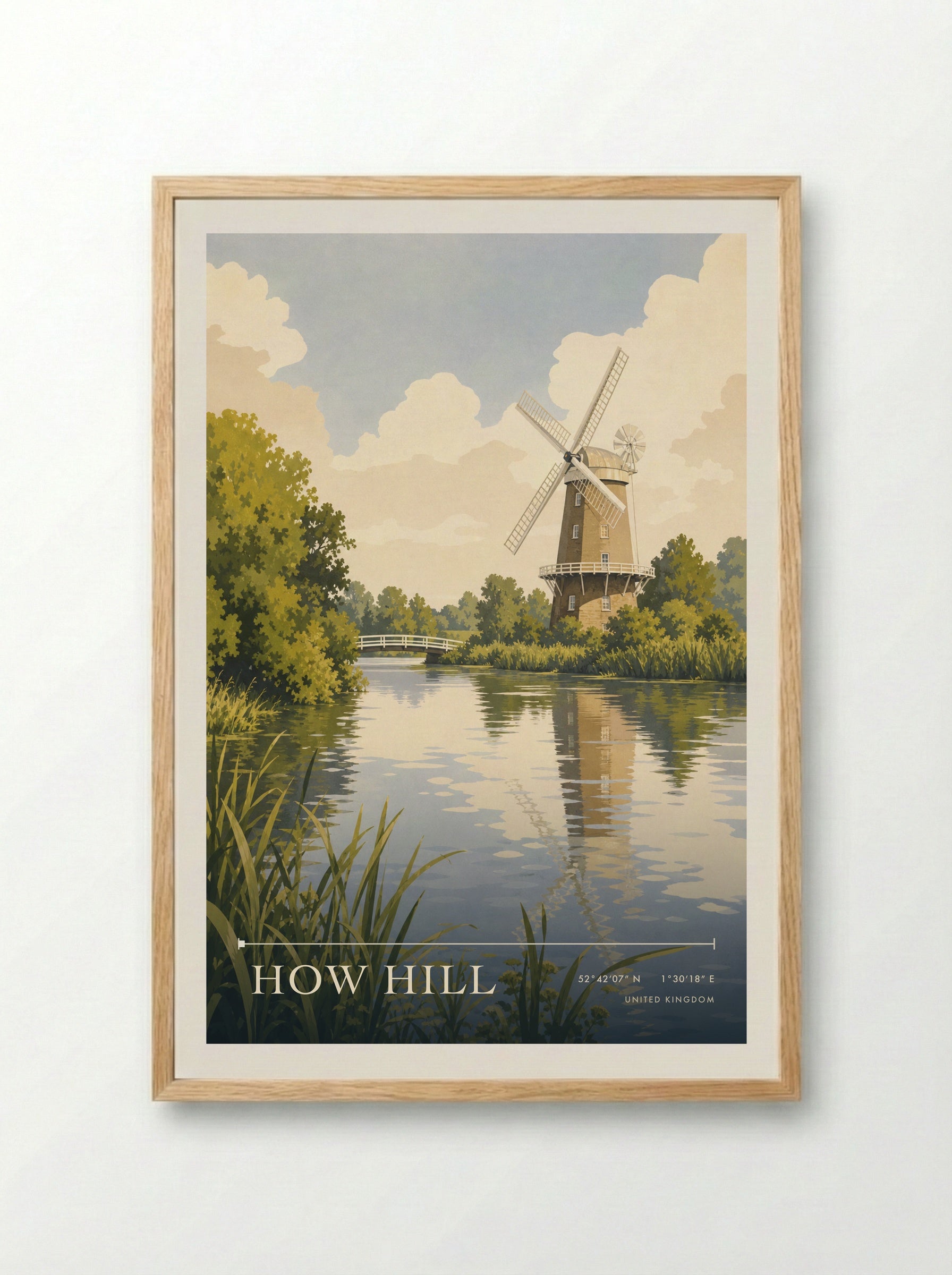 How Hill United Kingdom Travel Poster - Framed Print Wood