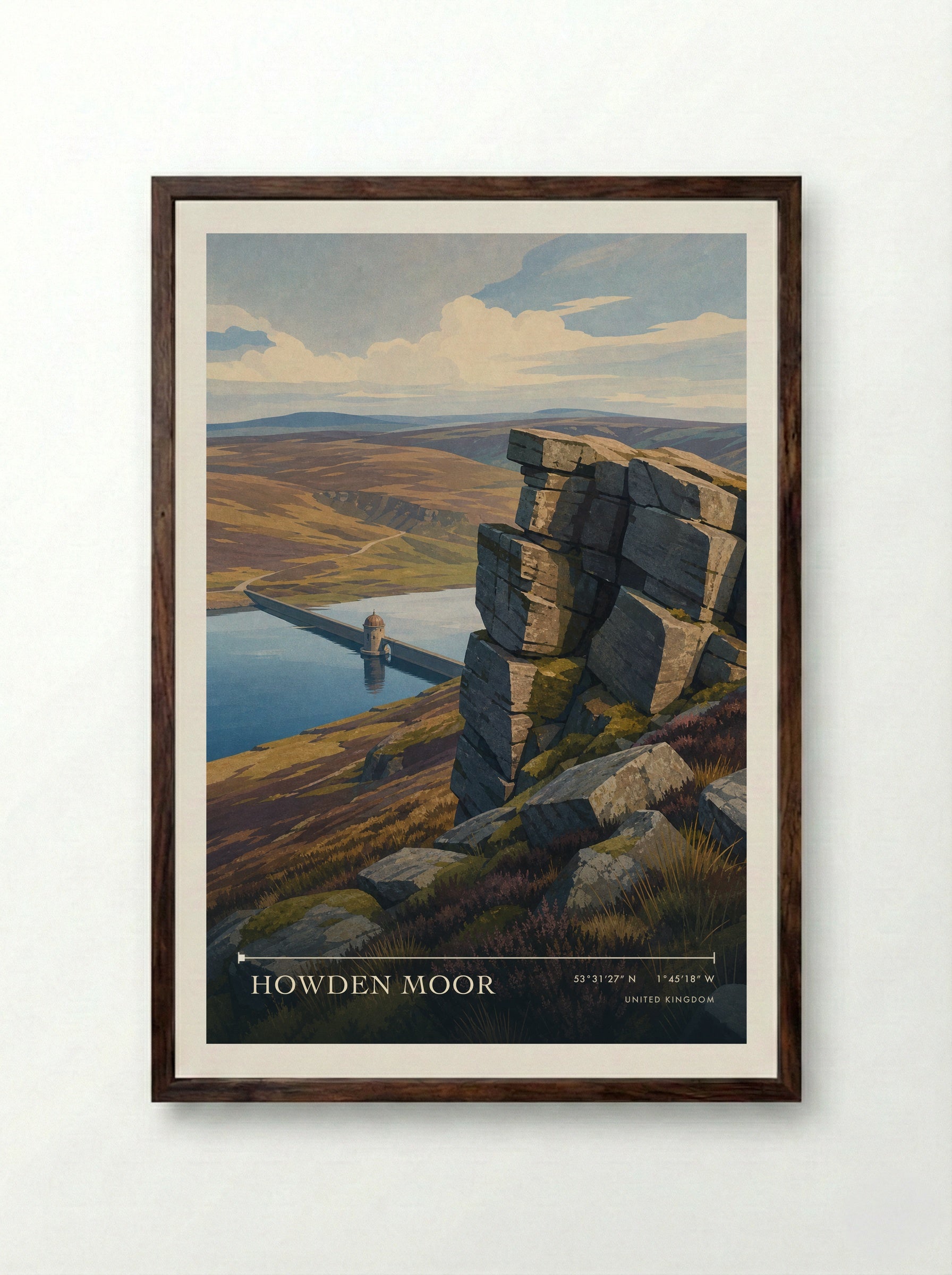 Howden Moor United Kingdom Travel Poster - Framed Print Dark Wood