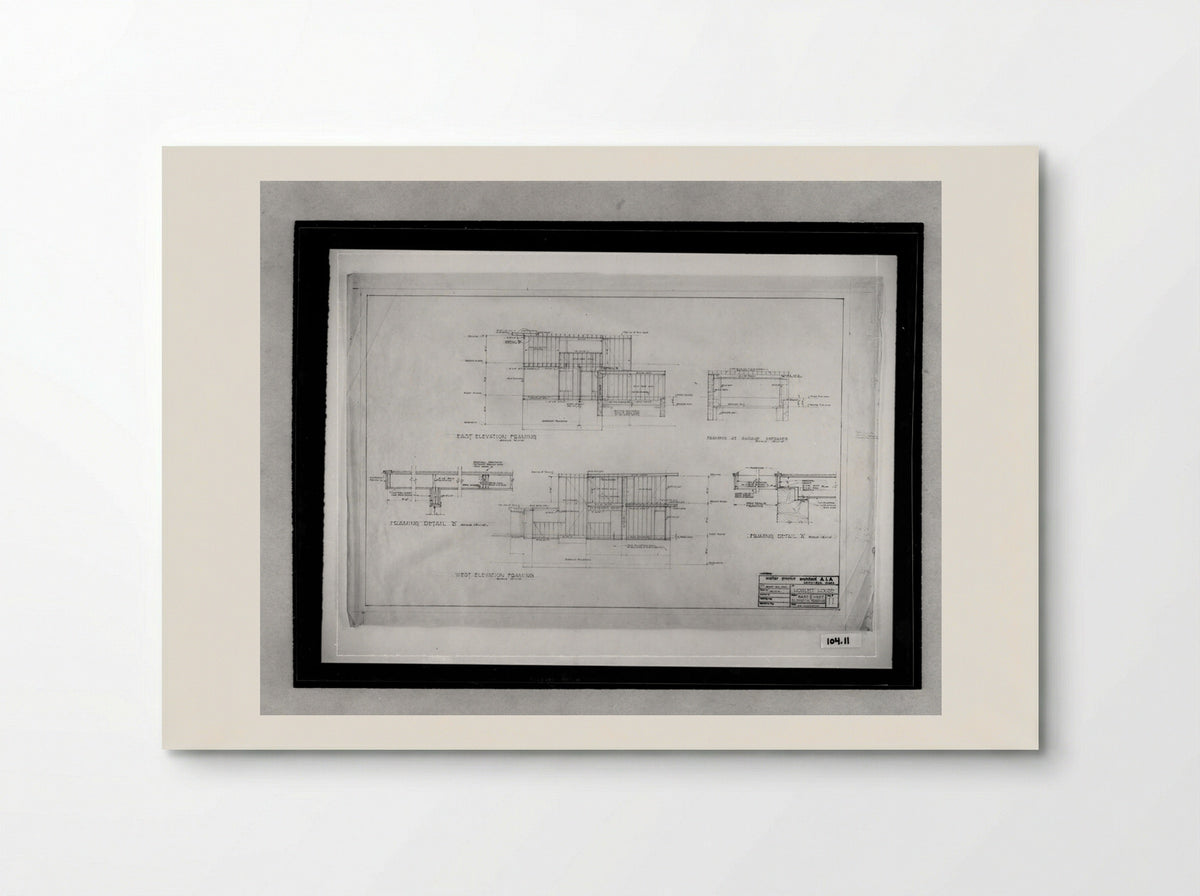 Howlett Residence Elevation Framing - Walter Gropius - Poster