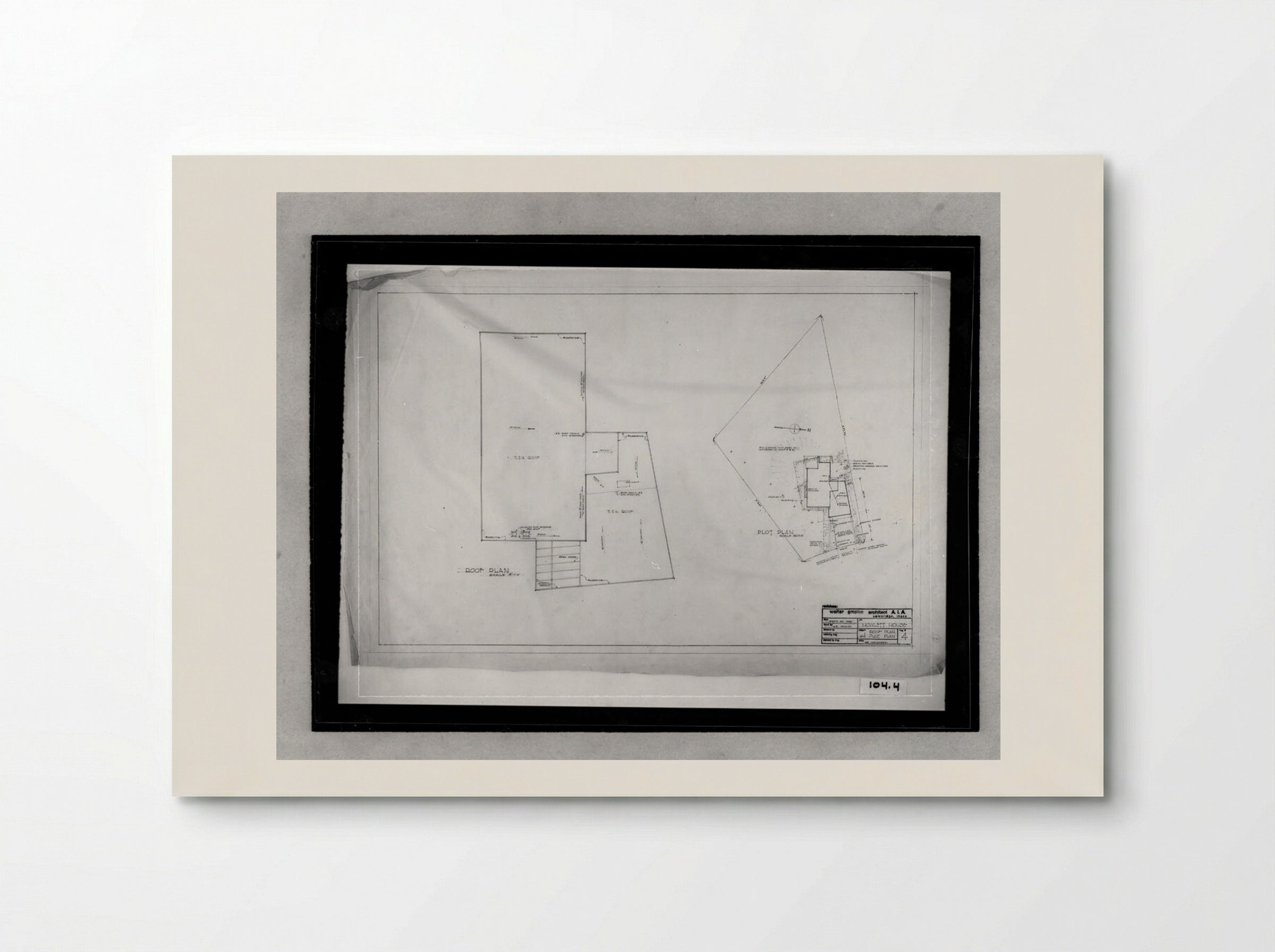 Howlett Residence Roof and Plot Plan - Walter Gropius - Poster