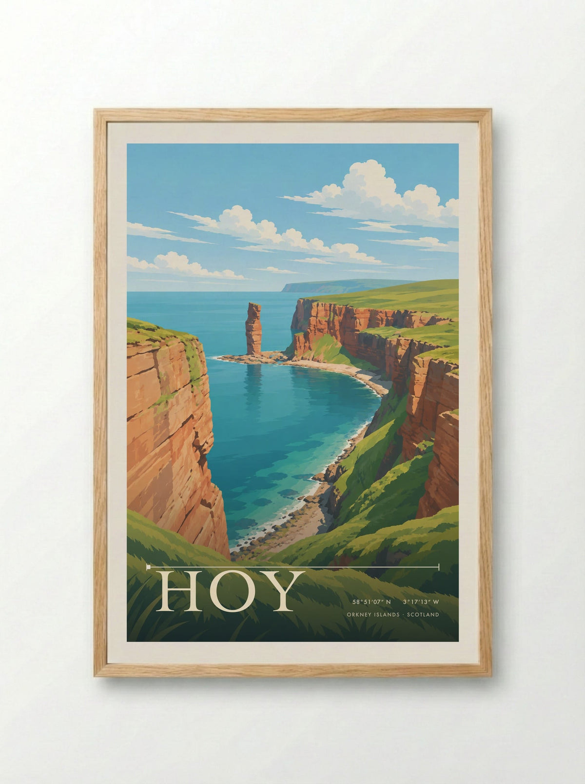Hoy, Orkney Islands | Travel Poster - Framed Print Wood