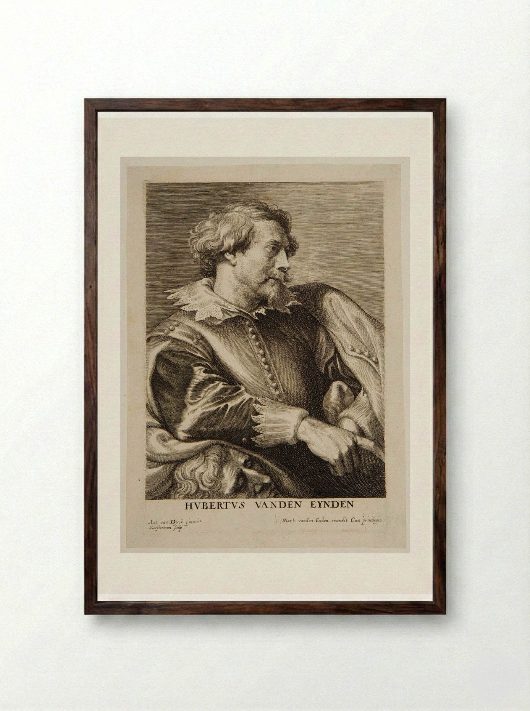 Hubert van den Eynden - Lucas Vorsterman I - Framed Print Dark Wood