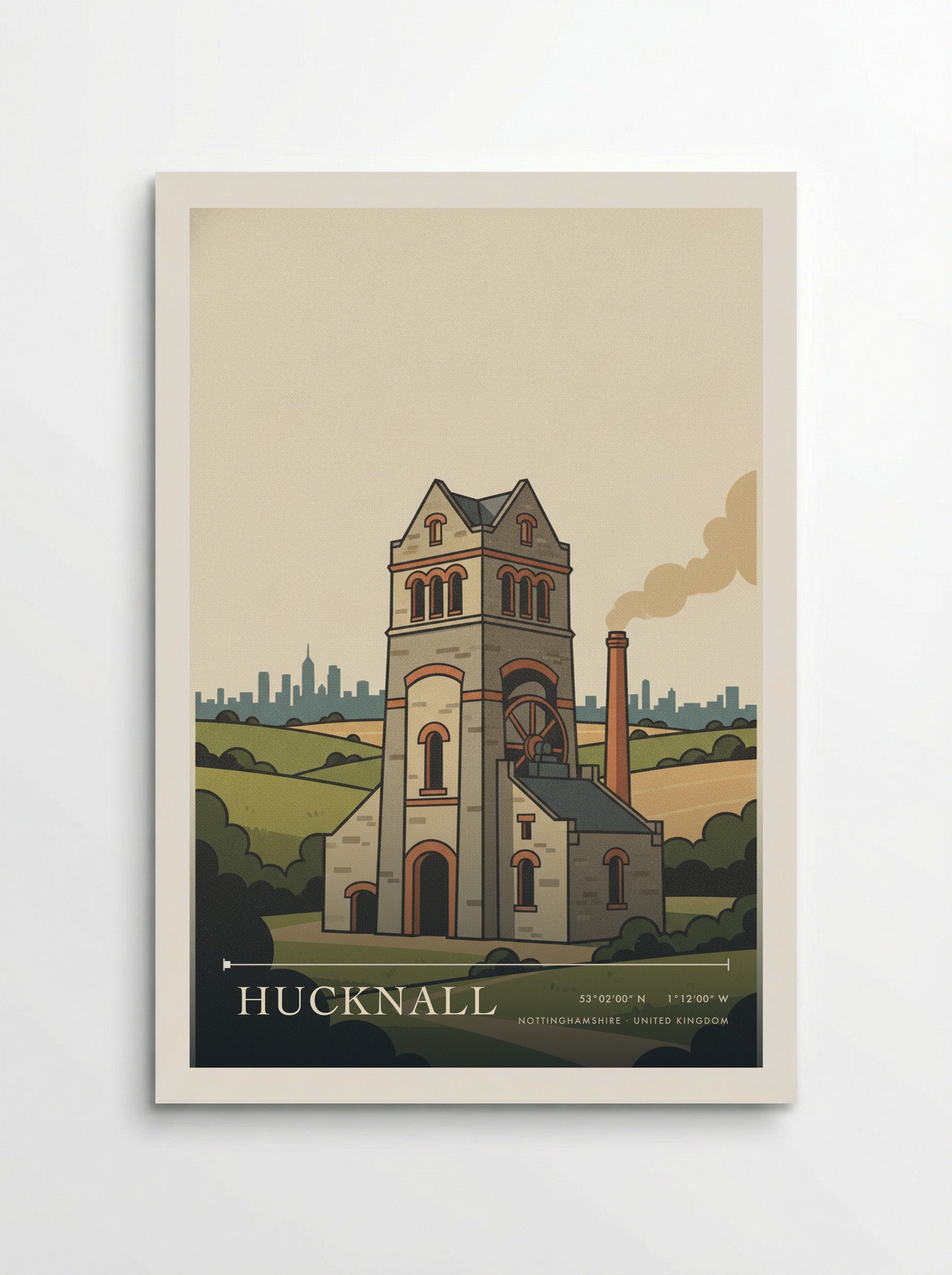 Hucknall Nottinghamshire United Kingdom Travel Poster - Poster