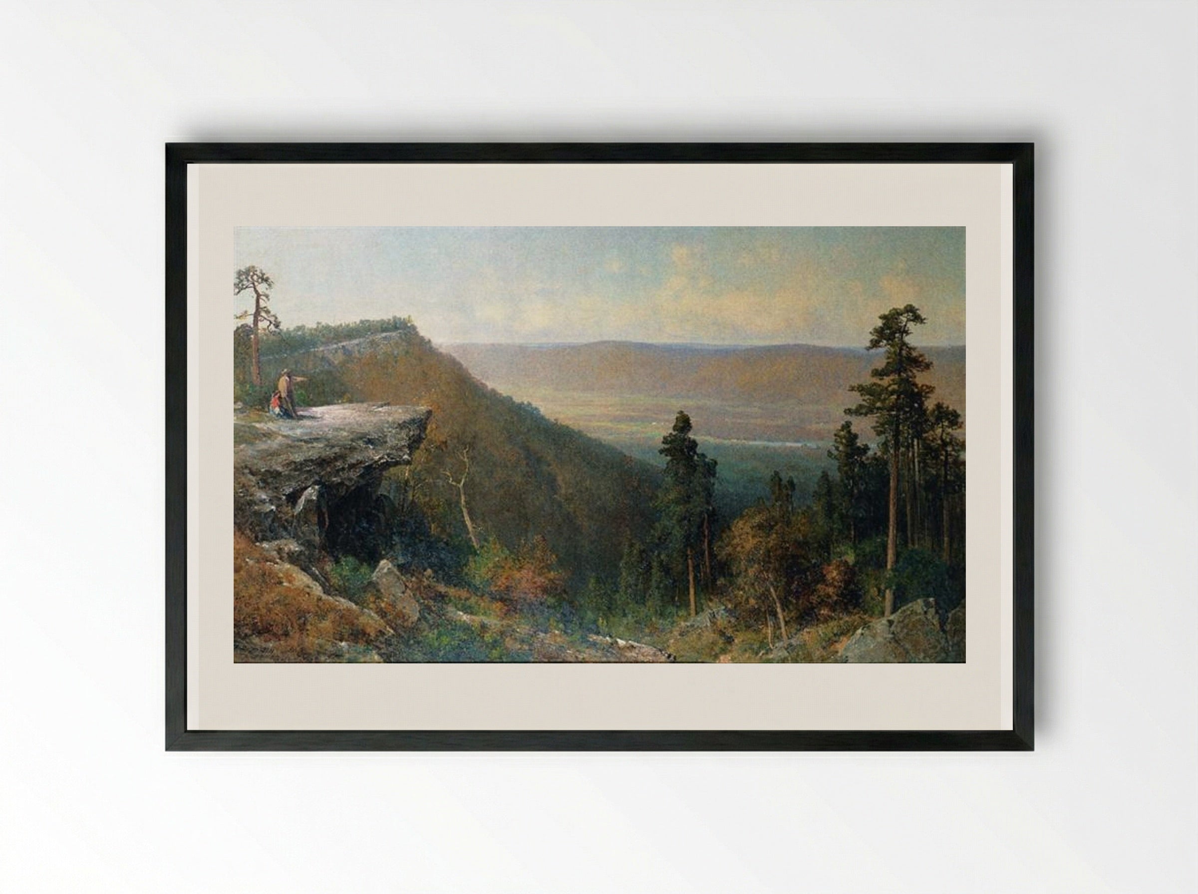 Hudson River Valley from the Catskill Mountain House - Thomas Hill - Framed Print Black