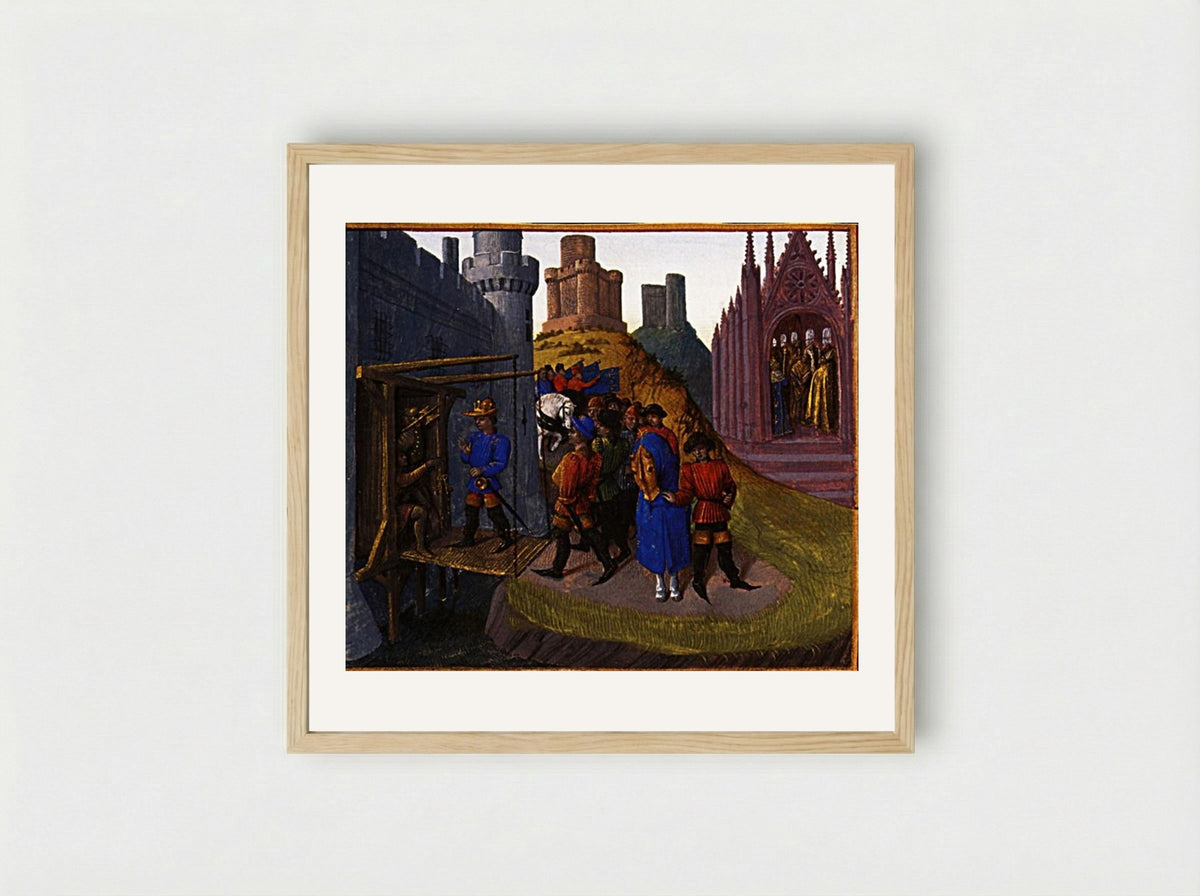 Hugh Capet Seized the Fortresses of Artois - Jean Fouquet - Framed Print Wood