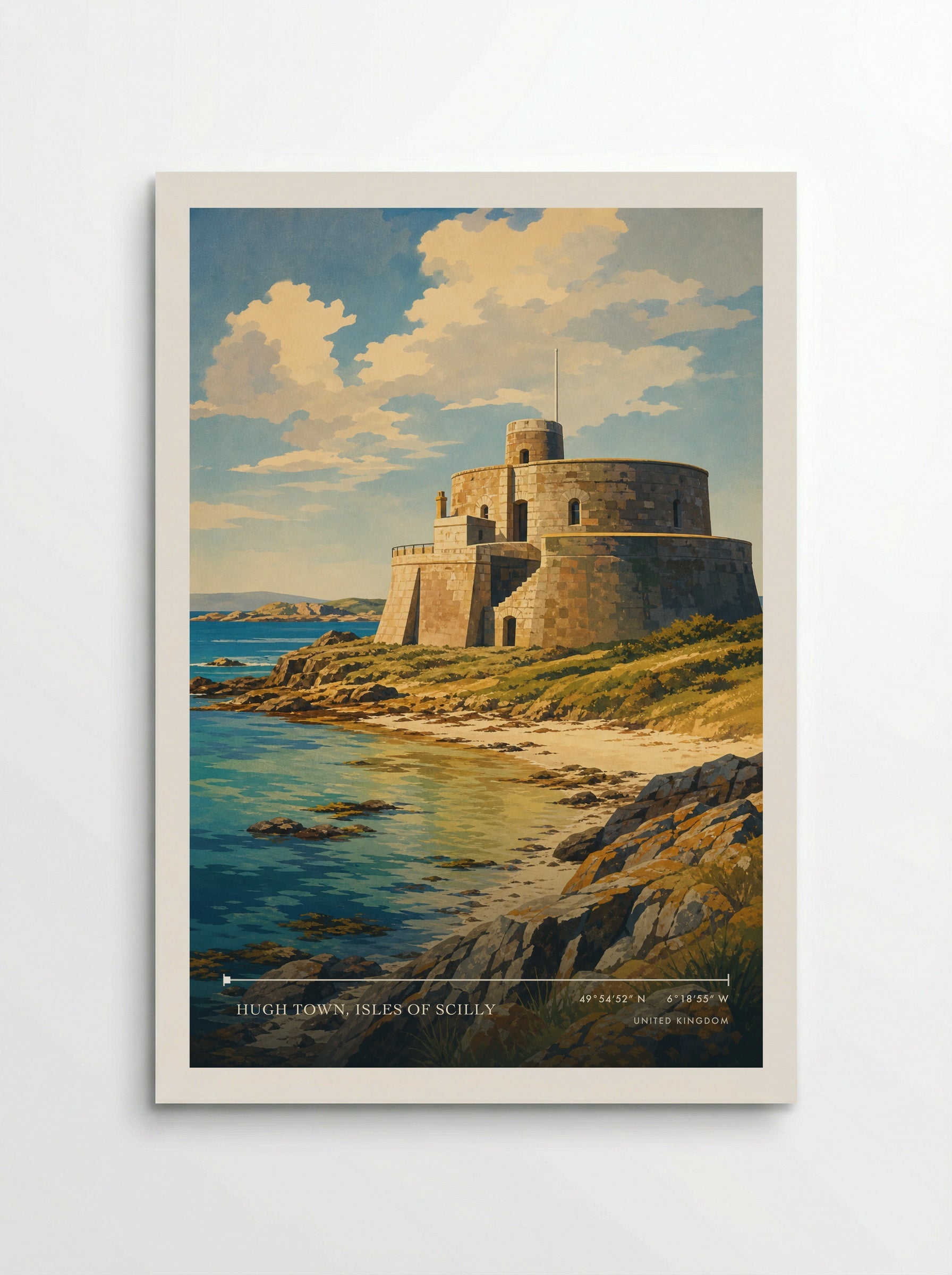 Hugh Town, Isles of Scilly United Kingdom Travel Poster - Poster