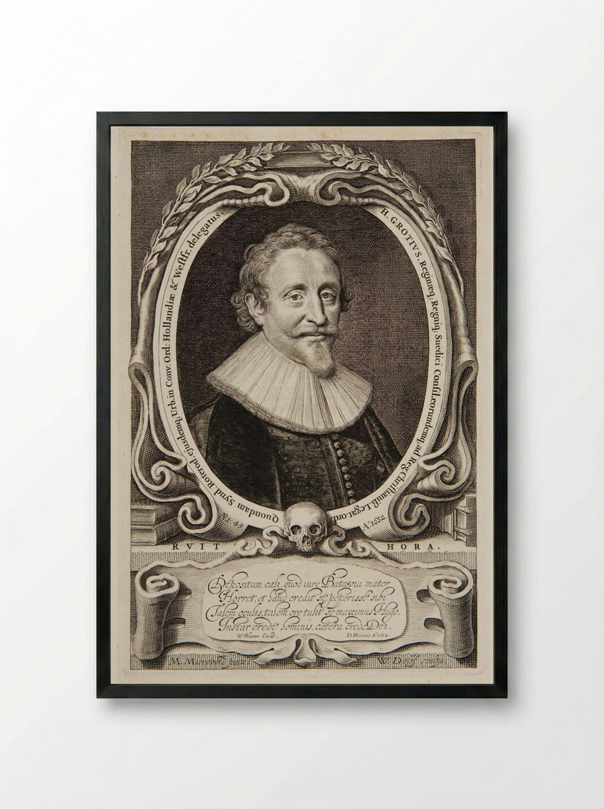 Hugo Grotius - Willem Jacobszoon Delff - Framed Print Black