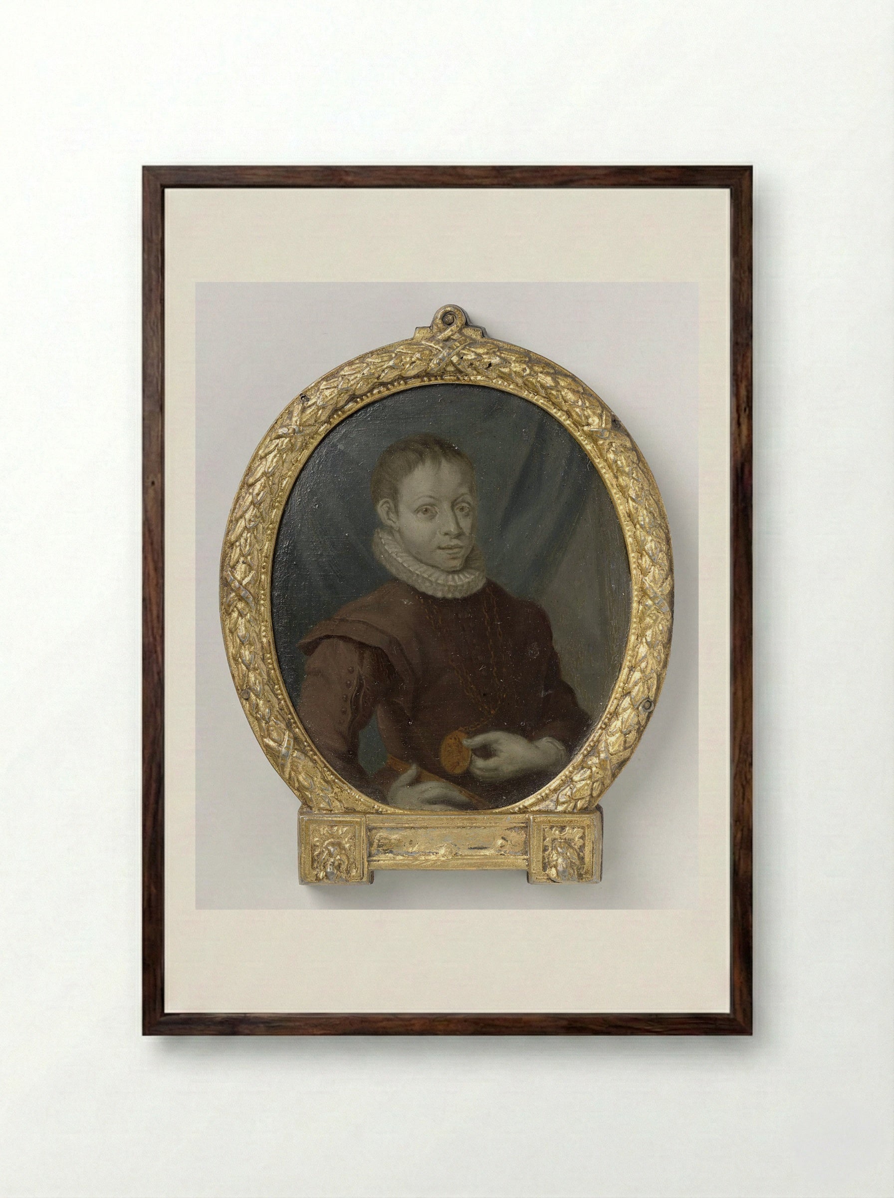 Hugo de Groot op jonge leeftijd - Arnoud van Halen - Framed Print Dark Wood