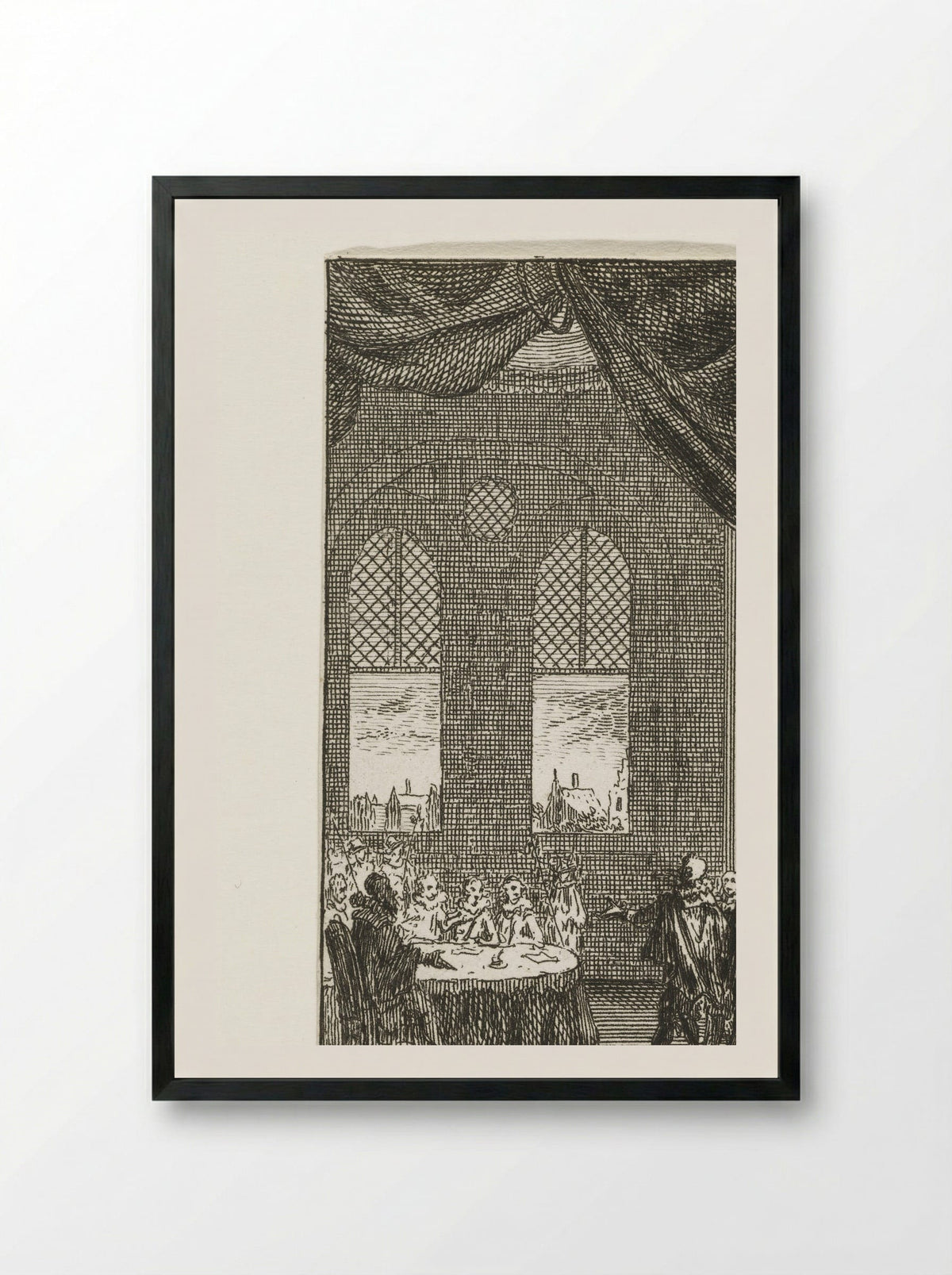 Hugo de Groot pleit in de Amsterdamse vroedschap voor tolerantie, 1616 - Simon Fokke - Framed Print Black