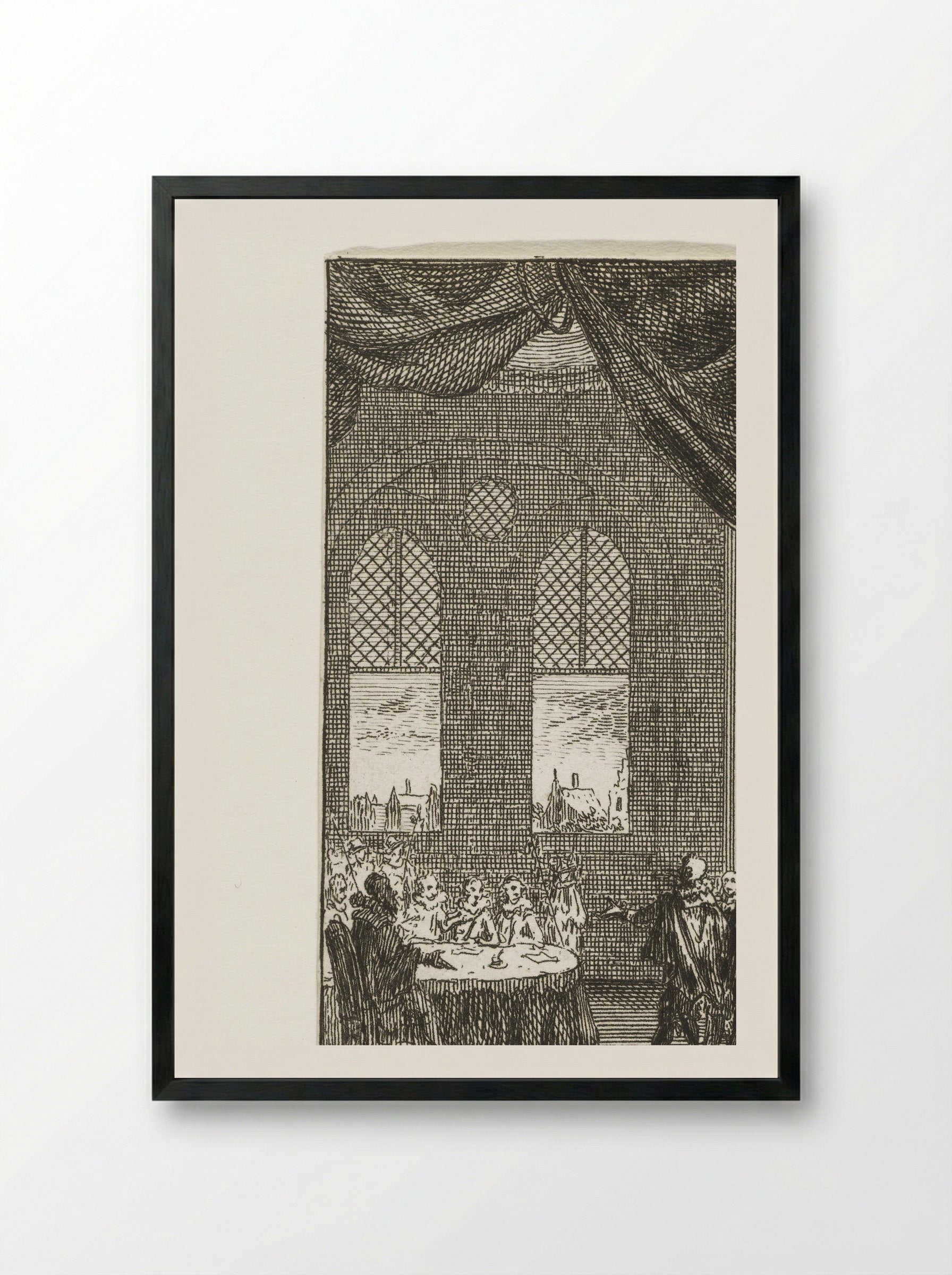 Hugo de Groot pleit in de Amsterdamse vroedschap voor tolerantie, 1616 - Simon Fokke - Framed Print Black