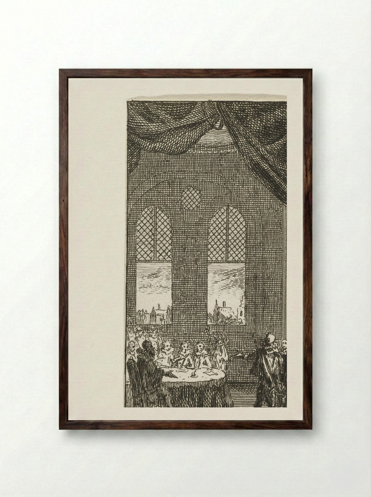 Hugo de Groot pleit in de Amsterdamse vroedschap voor tolerantie, 1616 - Simon Fokke - Framed Print Dark Wood