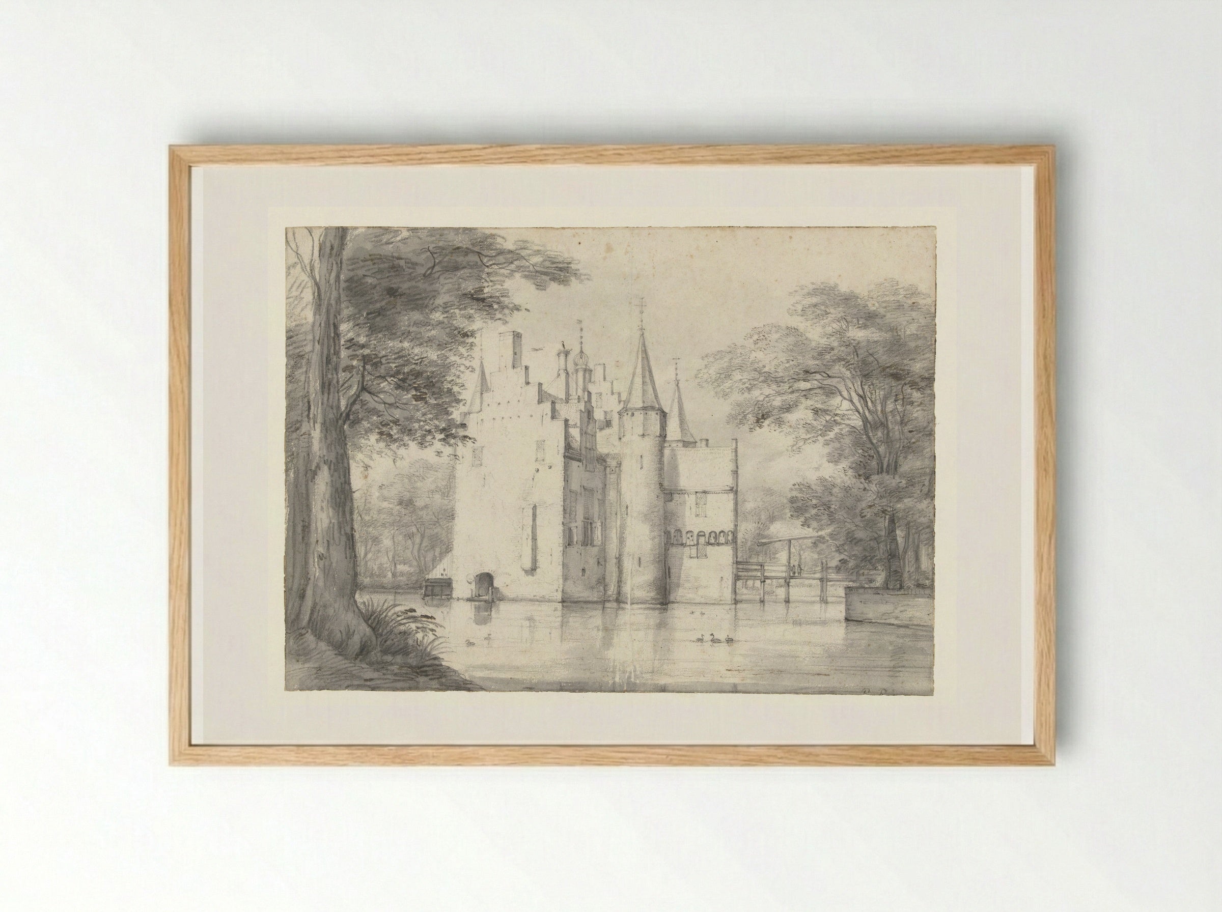 Huis Swieten vanuit het westen - Roelant Roghman - Framed Print Wood