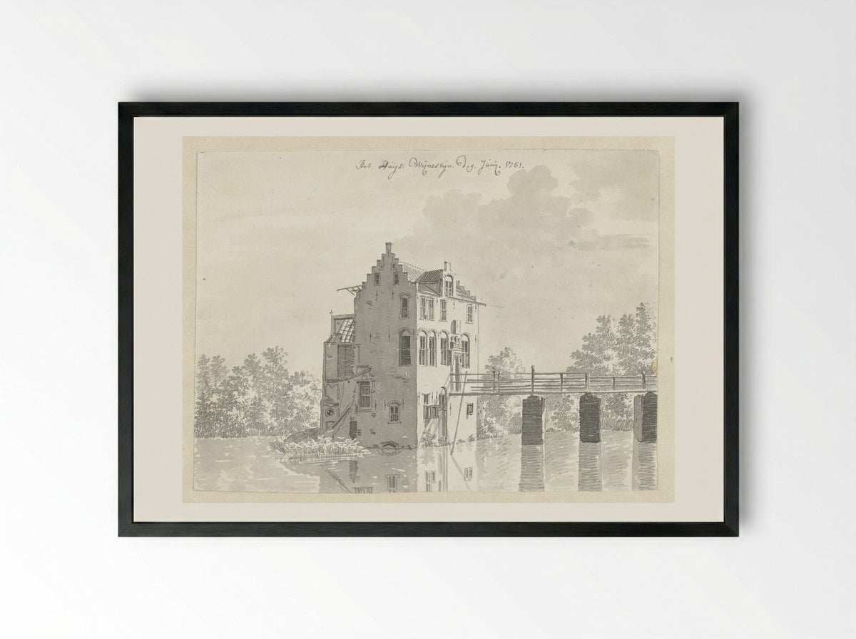 Huis Wijnestein bij Jutphaas - Jan de Beijer - Framed Print Black