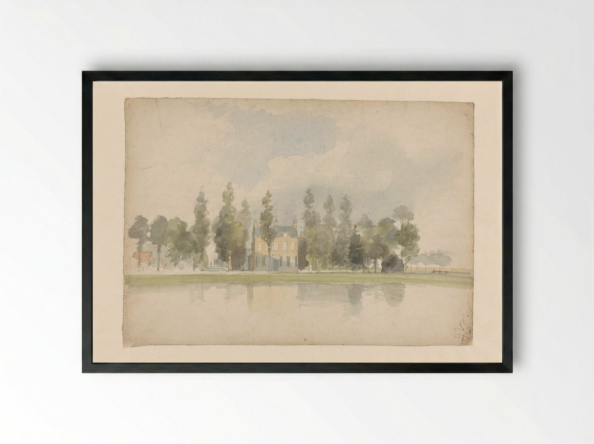 Huis aan de Vliet te Voorburg - Lodewijk Johannes Kleijn - Framed Print Black