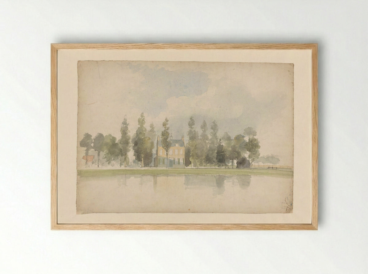 Huis aan de Vliet te Voorburg - Lodewijk Johannes Kleijn - Framed Print Wood