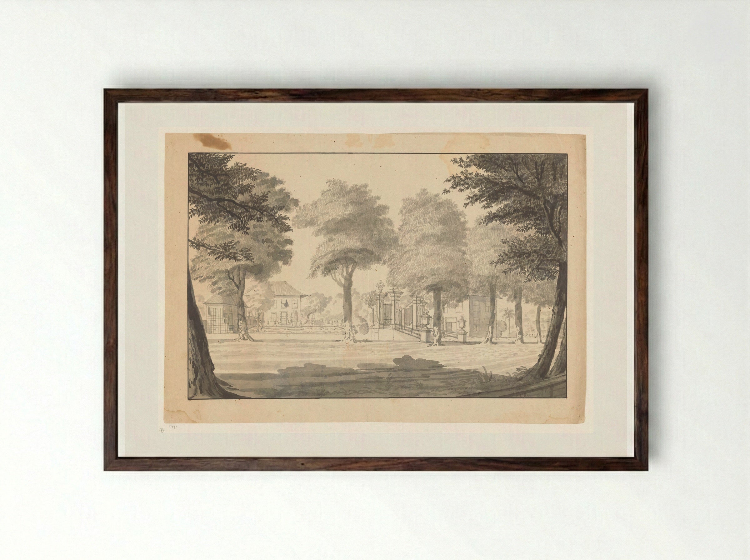 Huis aan de weg naar Rijswijk - Jan Brandes - Framed Print Dark Wood