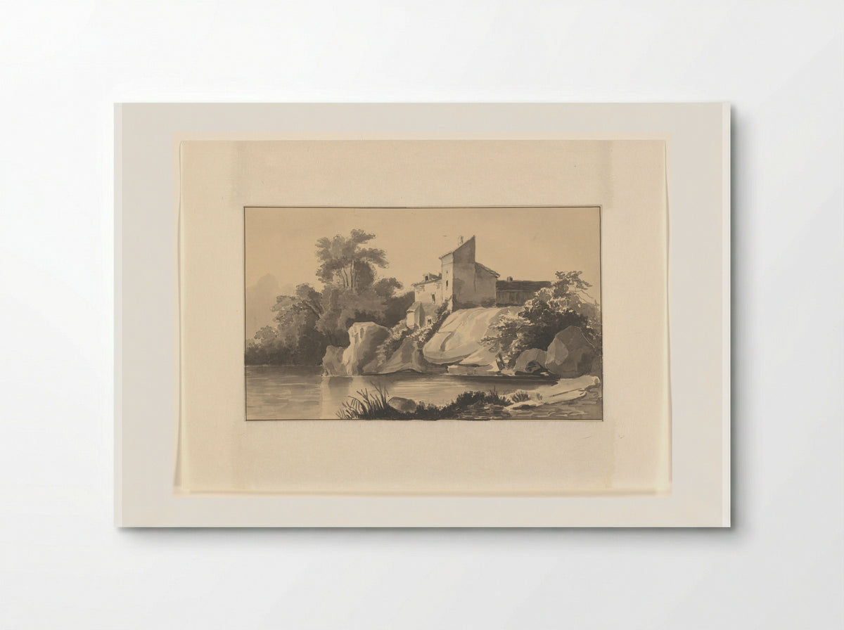 Huis aan een meer - Johannes van Reijn - Poster