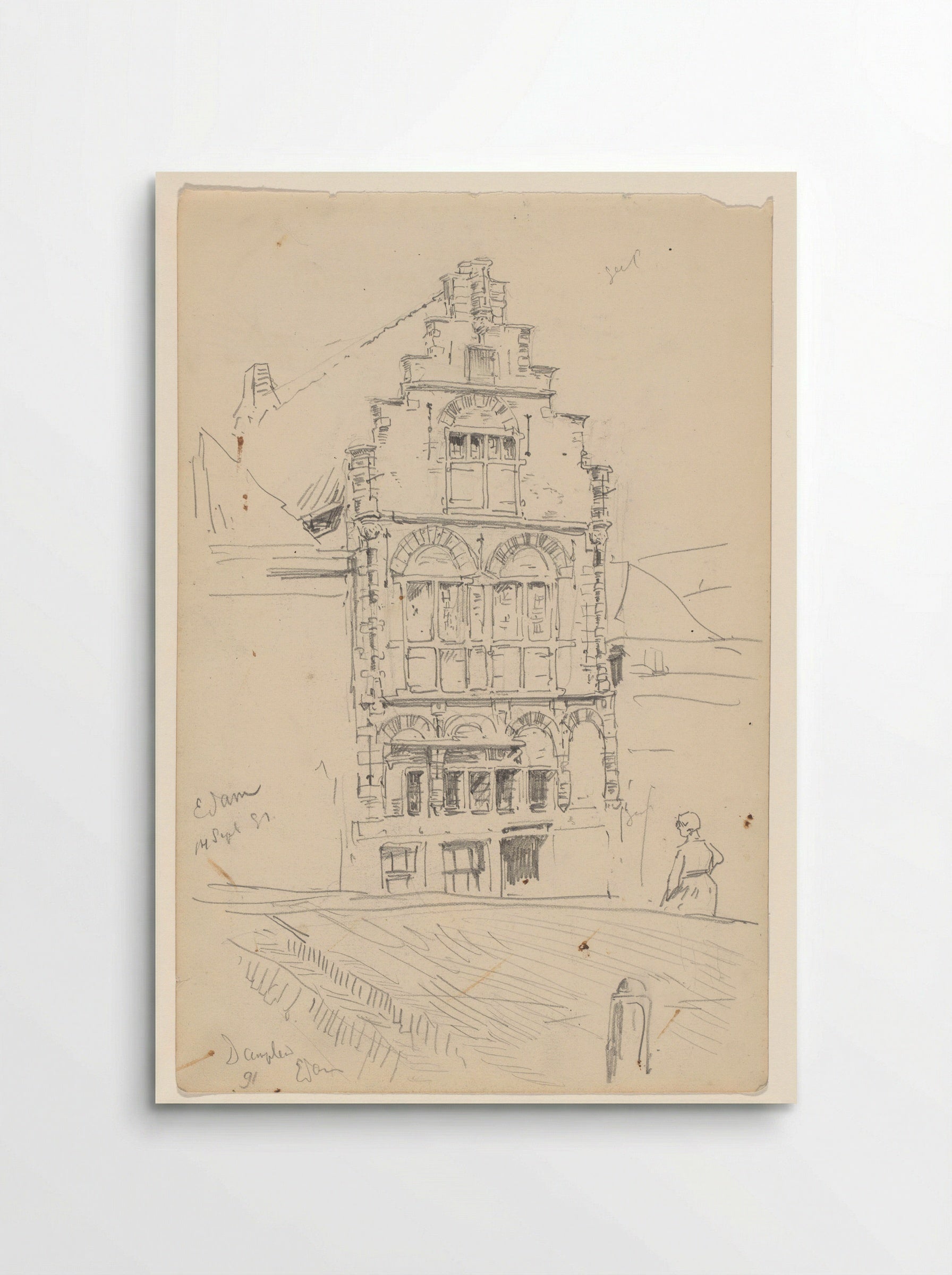 Huis aan het Damplein te Edam - Jan Hoynck van Papendrecht - Poster