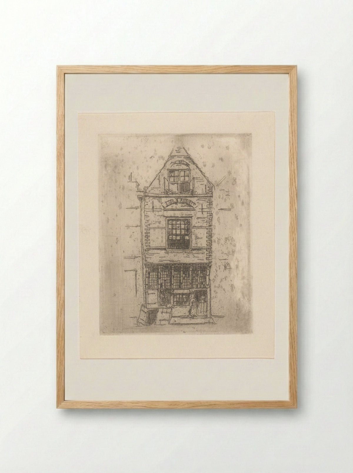 Huis met schuin kelderluik in Veere - Lucie van Dam van Isselt - Framed Print Wood