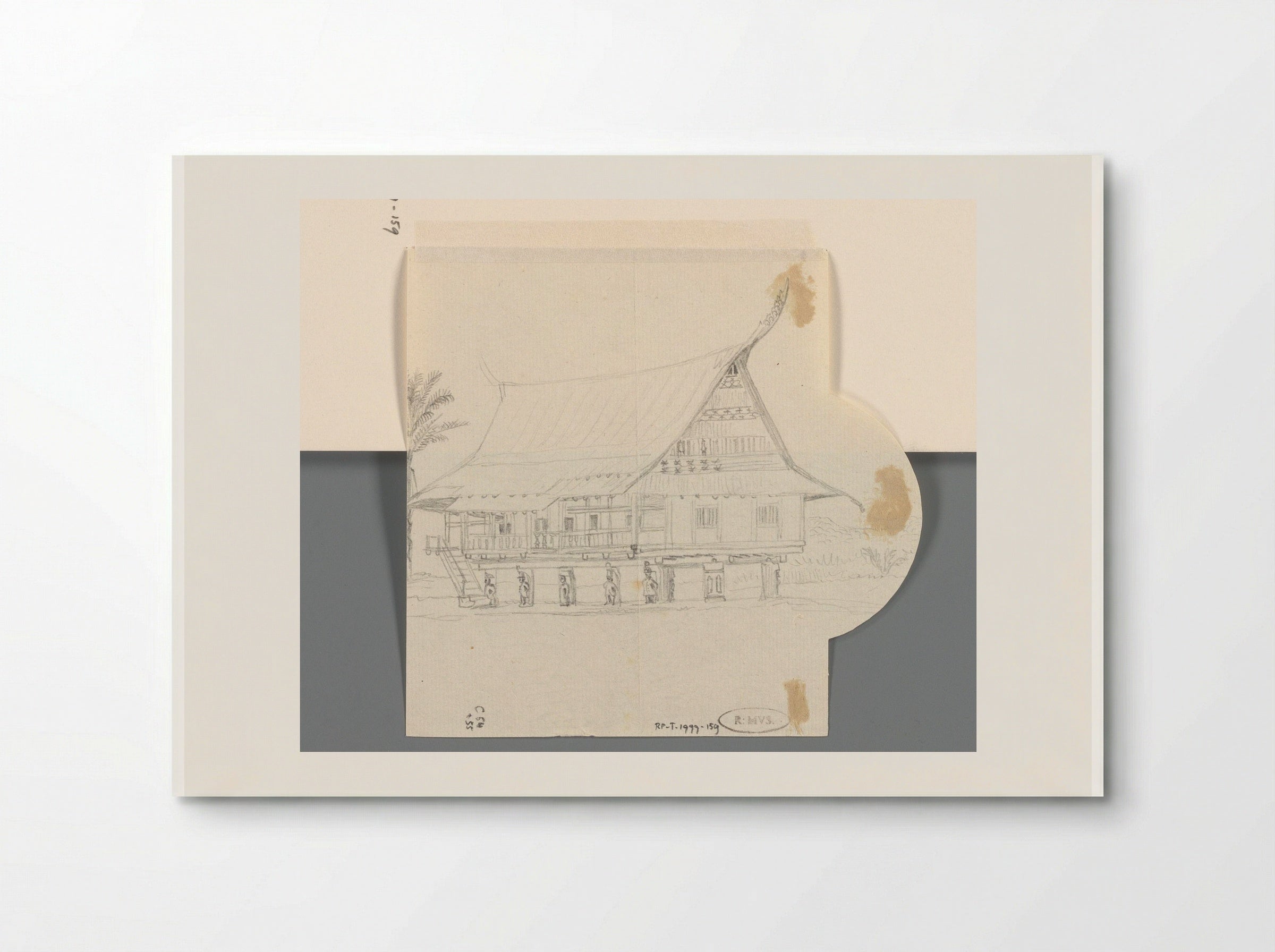 Huis op palen van Tondano, Noord-Celebes - Adrianus Johannes Bik - Poster