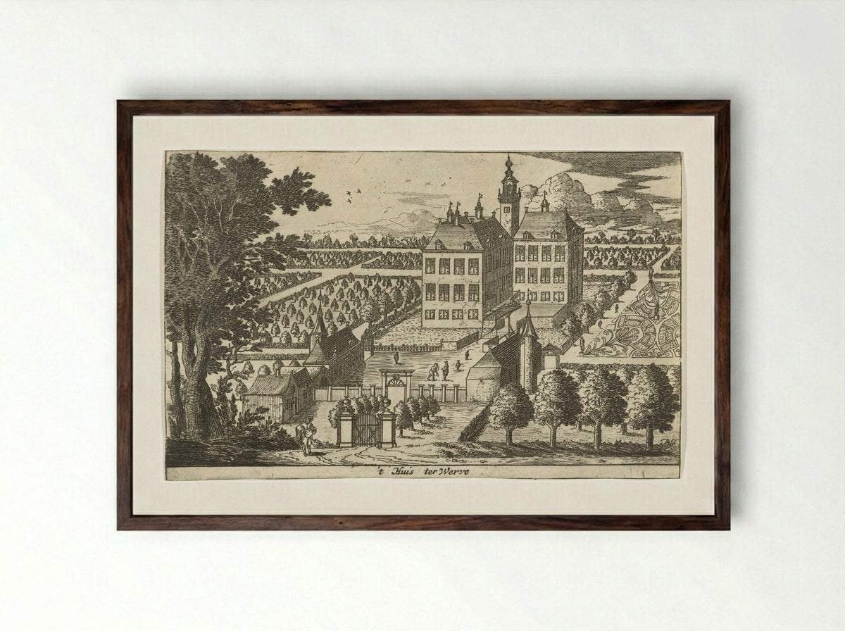 Huis te Werve - Cornelis Elandts - Framed Print Dark Wood